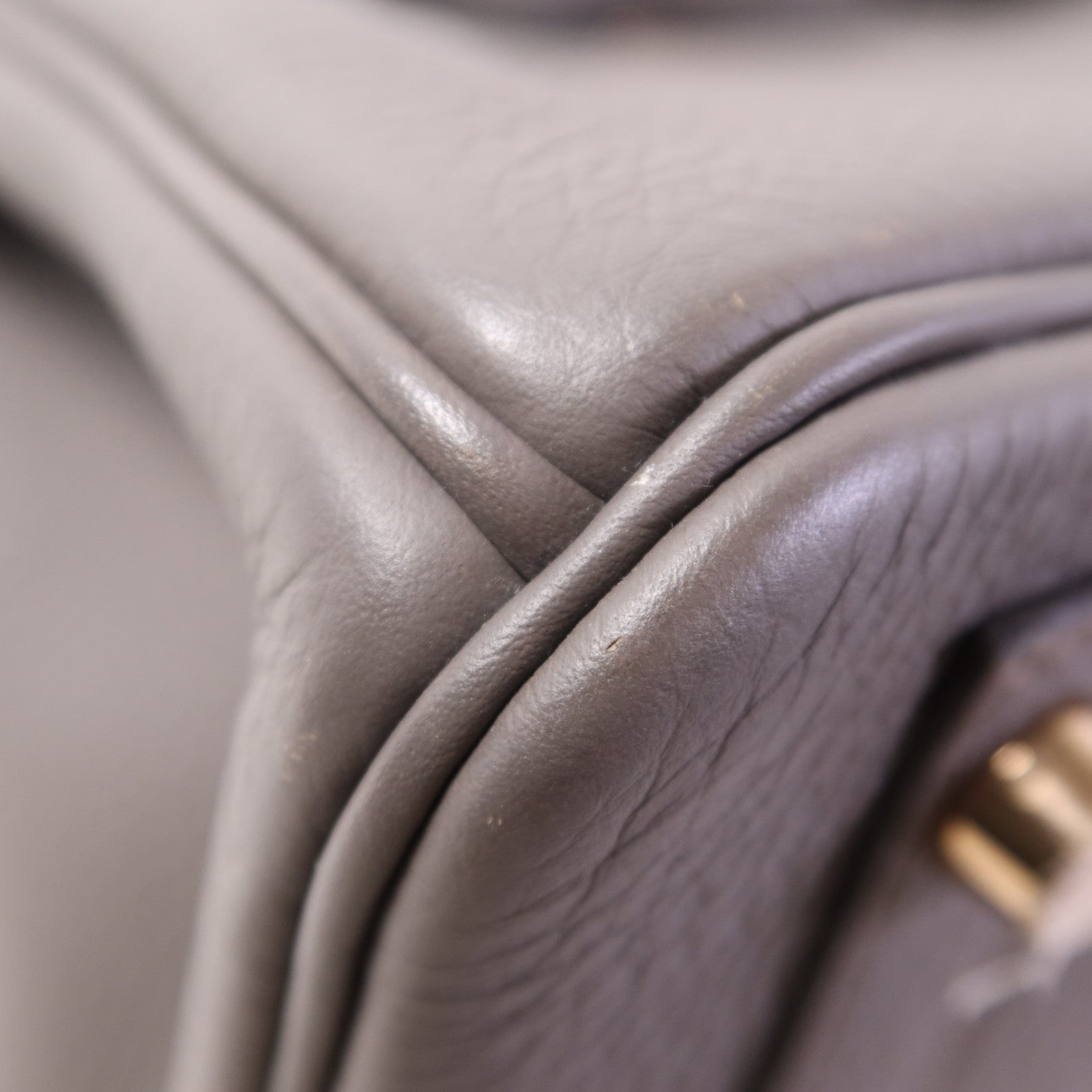 HERMES Togo皮革Birkin 30金扣手挽袋Etain