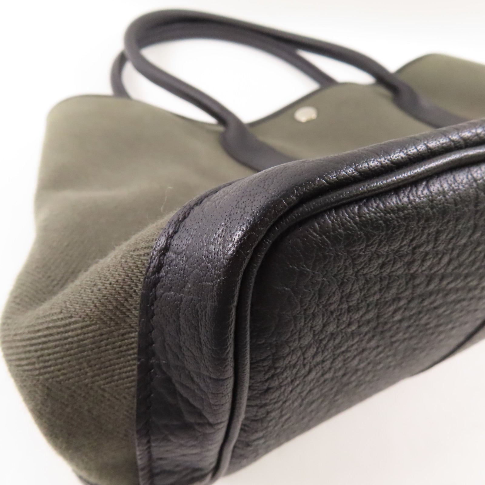 HERMES 帆布Garden Party PM手挽袋Green