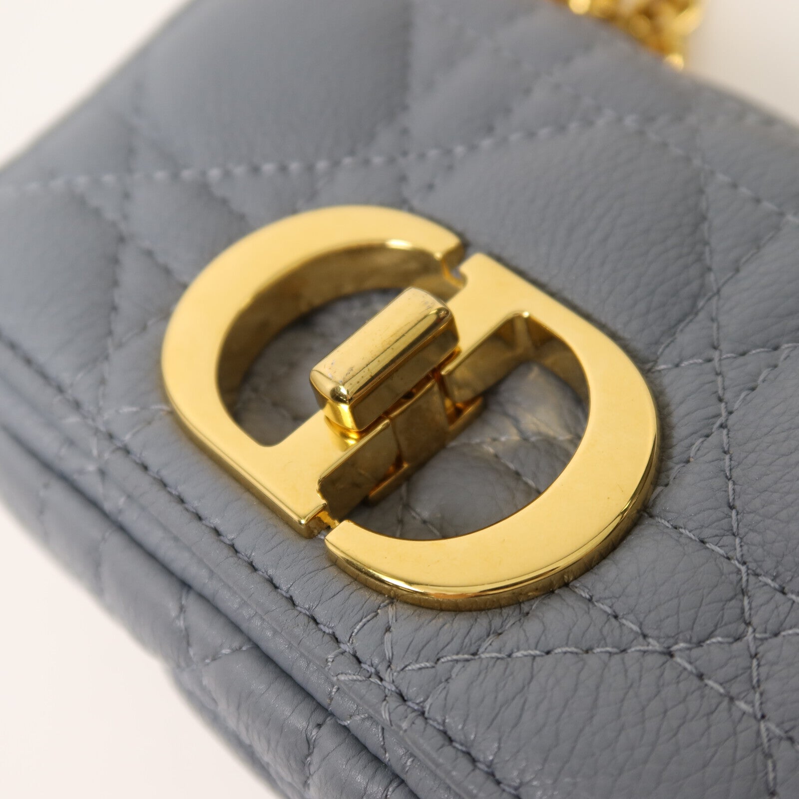 Dior 牛皮皮革Micro Caro金扣鏈帶肩背袋