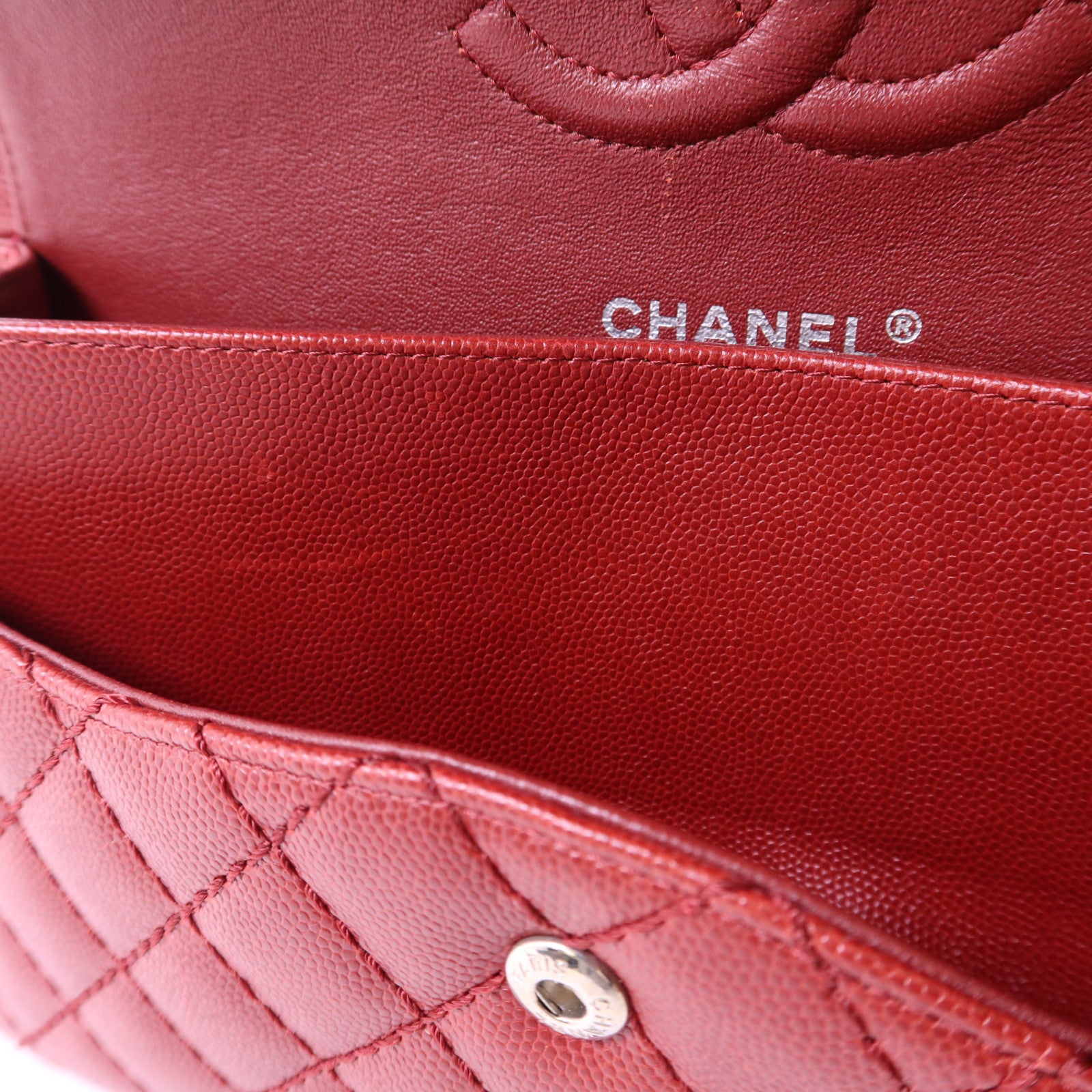 CHANEL 牛皮皮革Classic 25銀扣鏈帶肩背袋