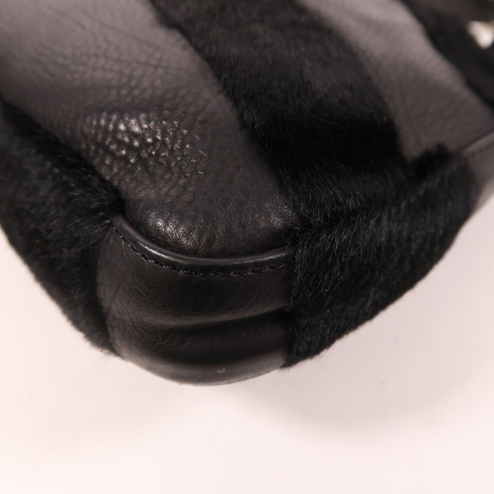 FENDI 【激減優惠】馬毛/牛皮皮革Baguette銀扣肩背袋