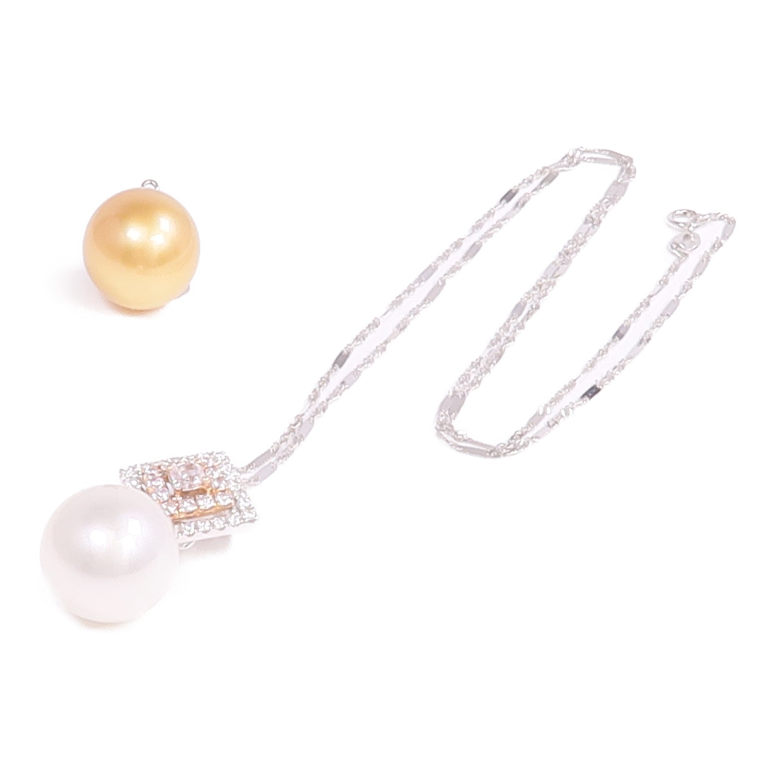 JEWELRY 18K白金/玫瑰金Pearl Diamond Necklace珍珠/鑽石項鍊
