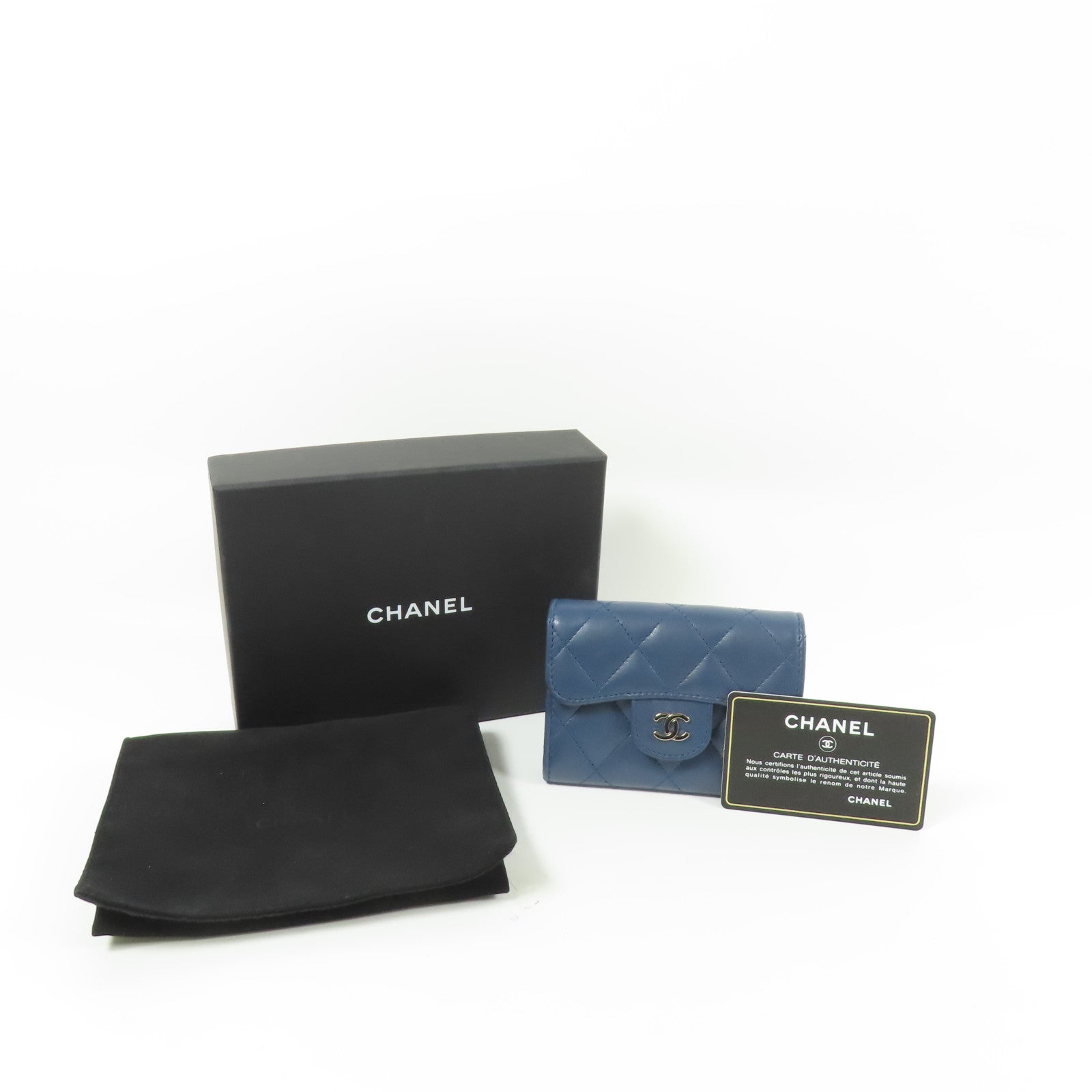 CHANEL 羊皮皮革Card Case銀扣卡片套