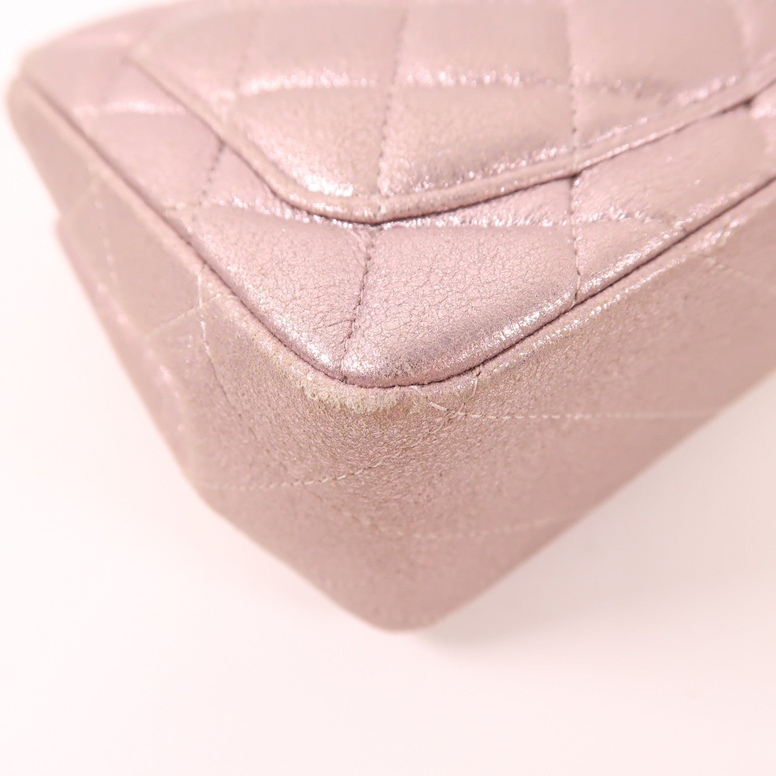 CHANEL 牛皮皮革Mini Classic 17金扣鏈帶肩背袋