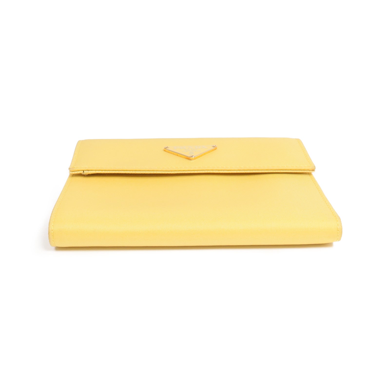 PRADA 尼龍/牛皮皮革Wallet金扣錢包