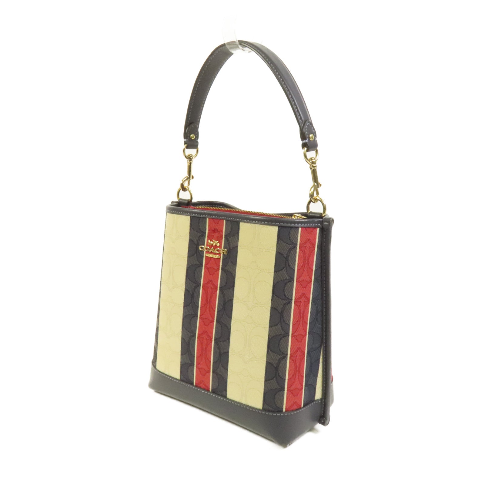 COACH 帆布Mollie 22金扣手挽肩背兩用袋