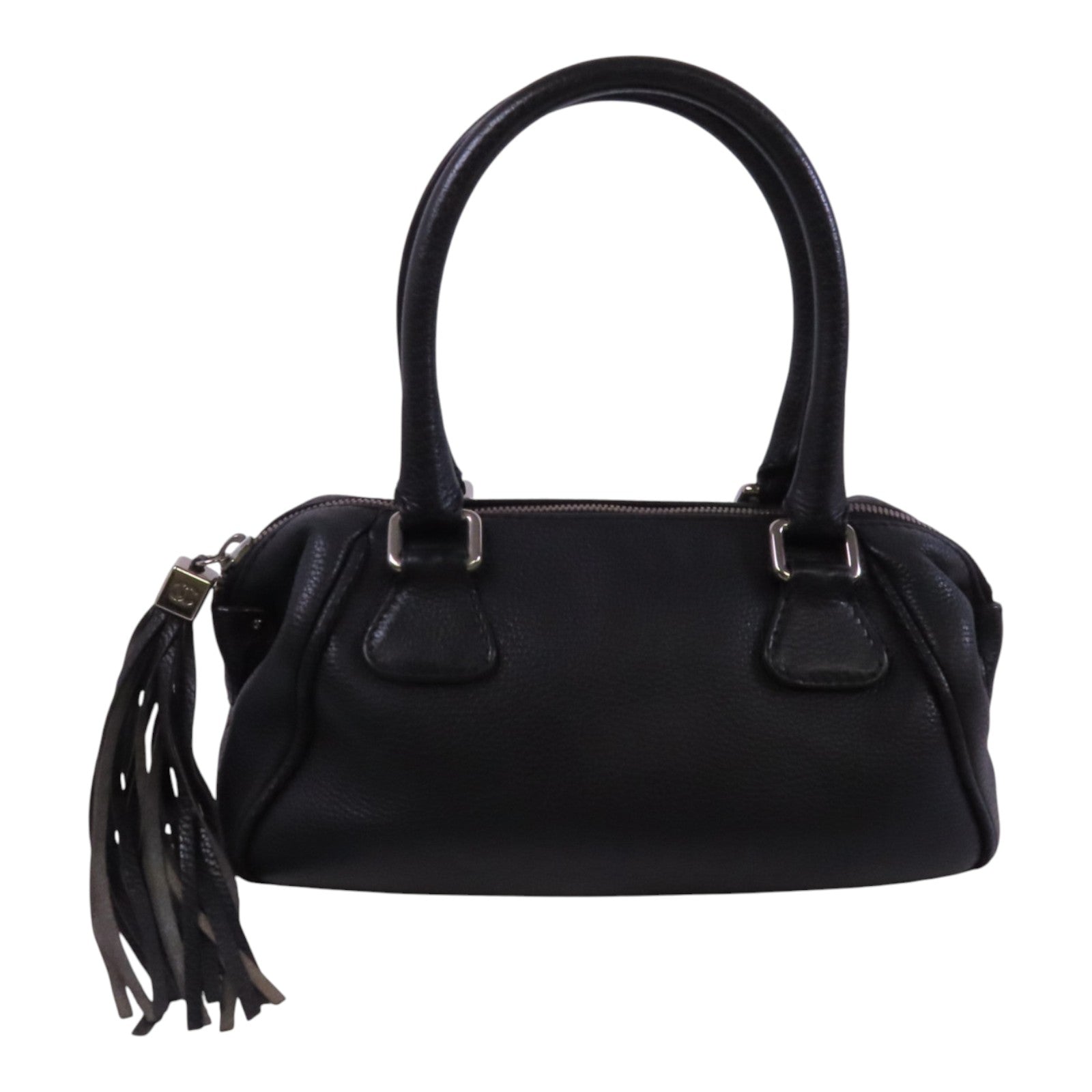 CHANEL 牛皮皮革Hand Bag銀扣手挽袋