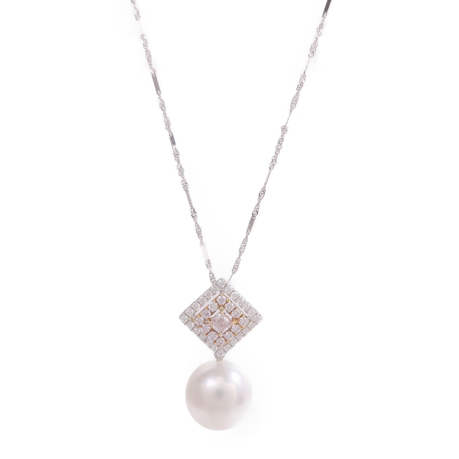 JEWELRY 18K白金/玫瑰金Pearl Diamond Necklace珍珠/鑽石項鍊