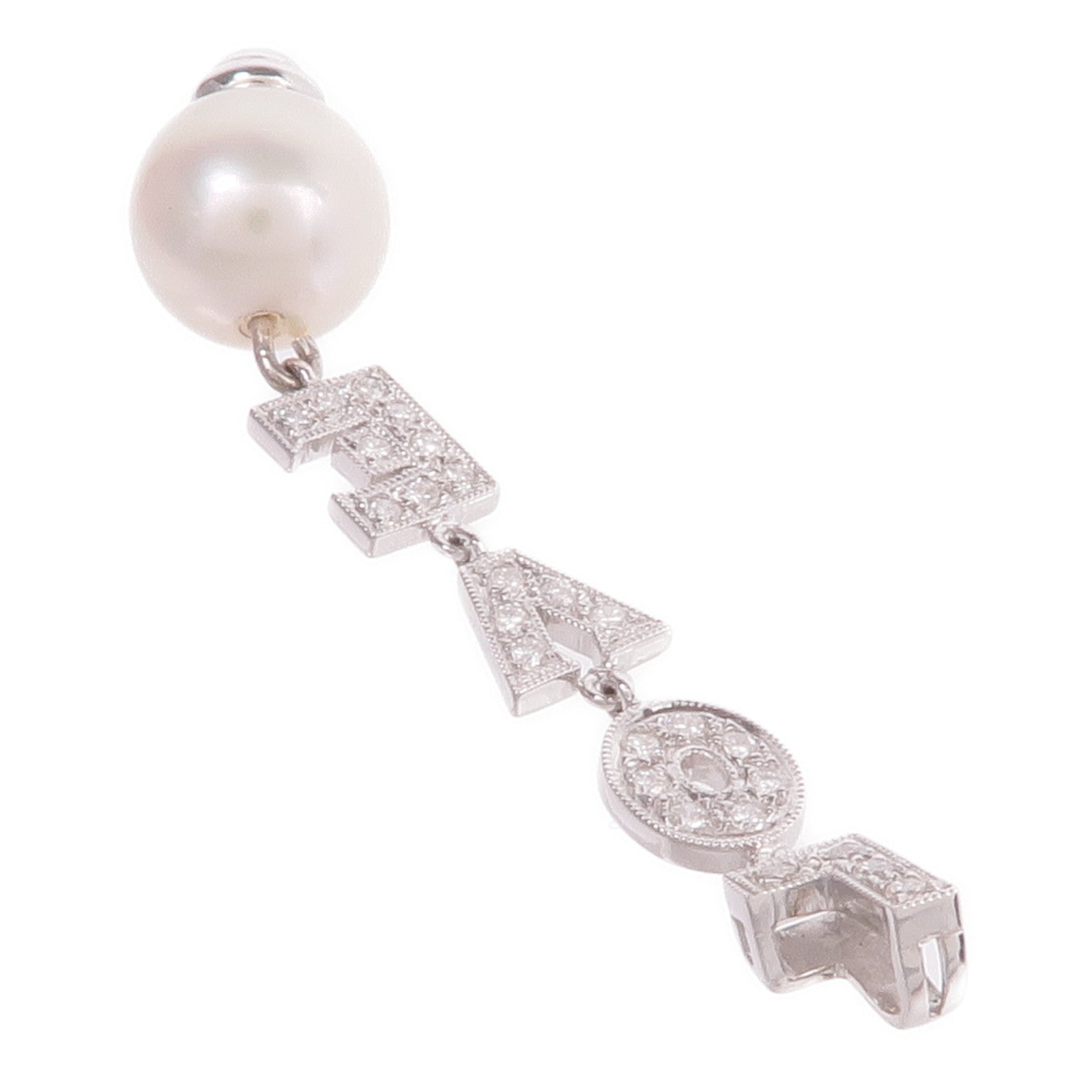 JEWELRY 18K白金Pearl Diamond Pendant Top珍珠/鑽石吊墜