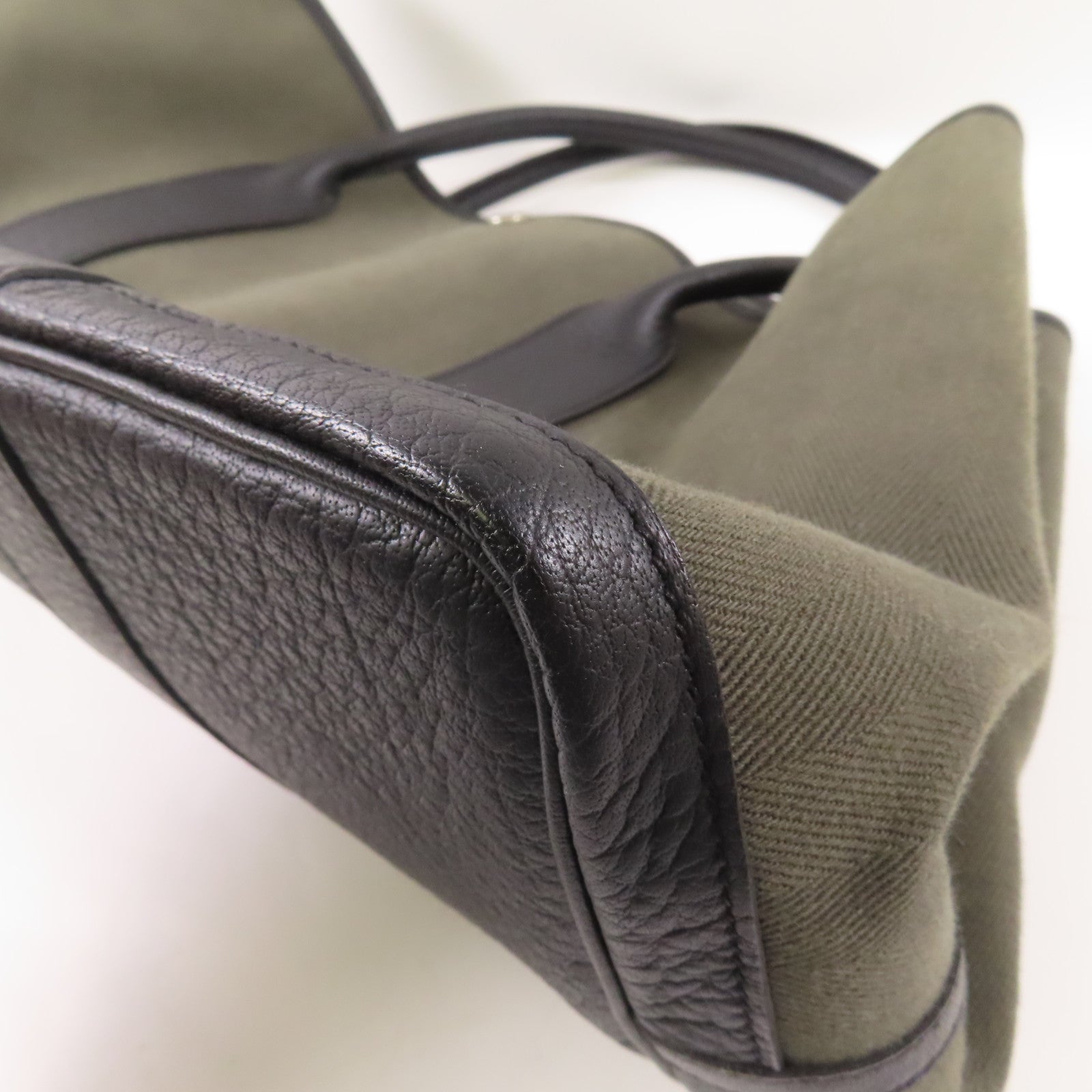 HERMES 帆布Garden Party PM手挽袋Green
