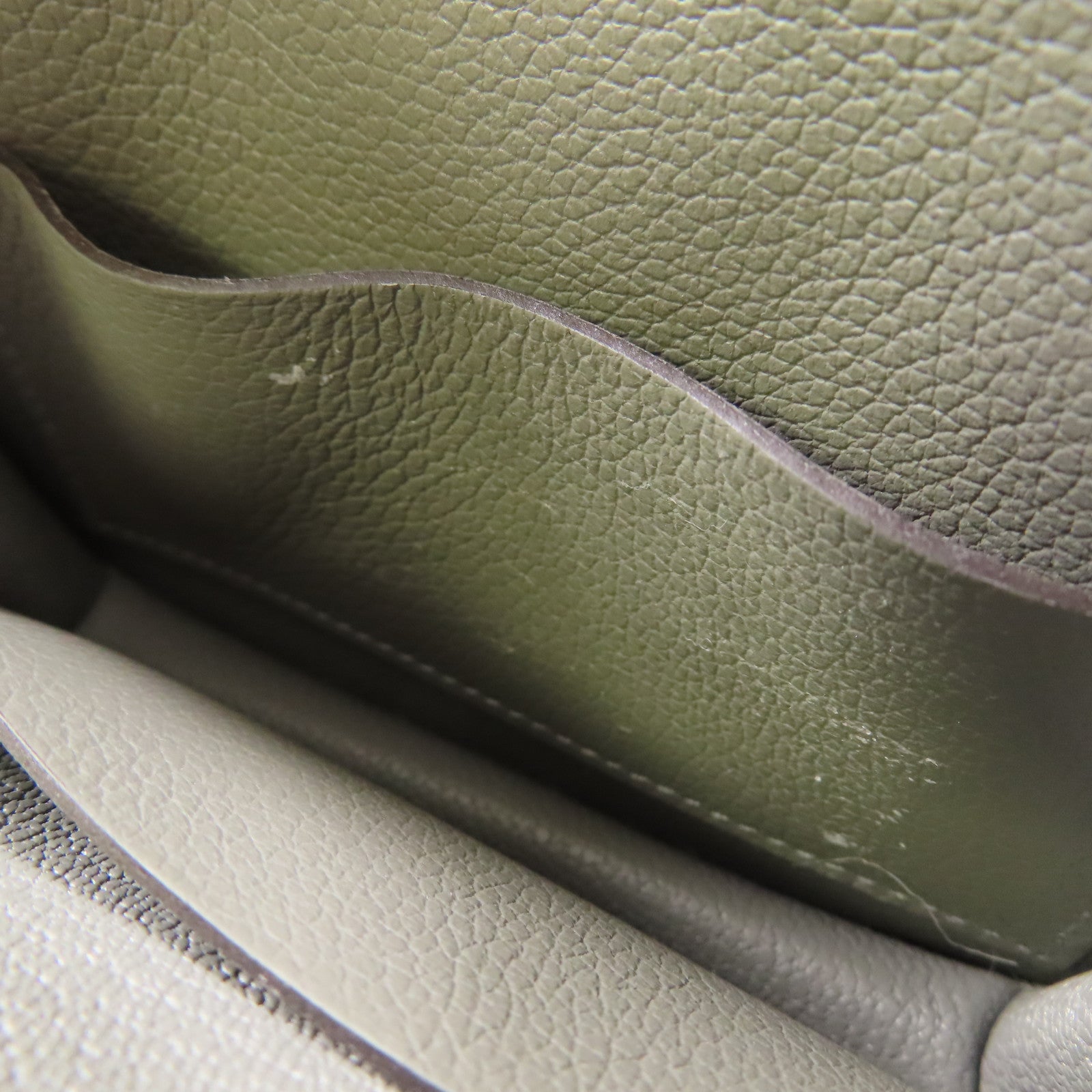 HERMES Evercolor皮革Roulis Slim金扣錢包Gris Meyer