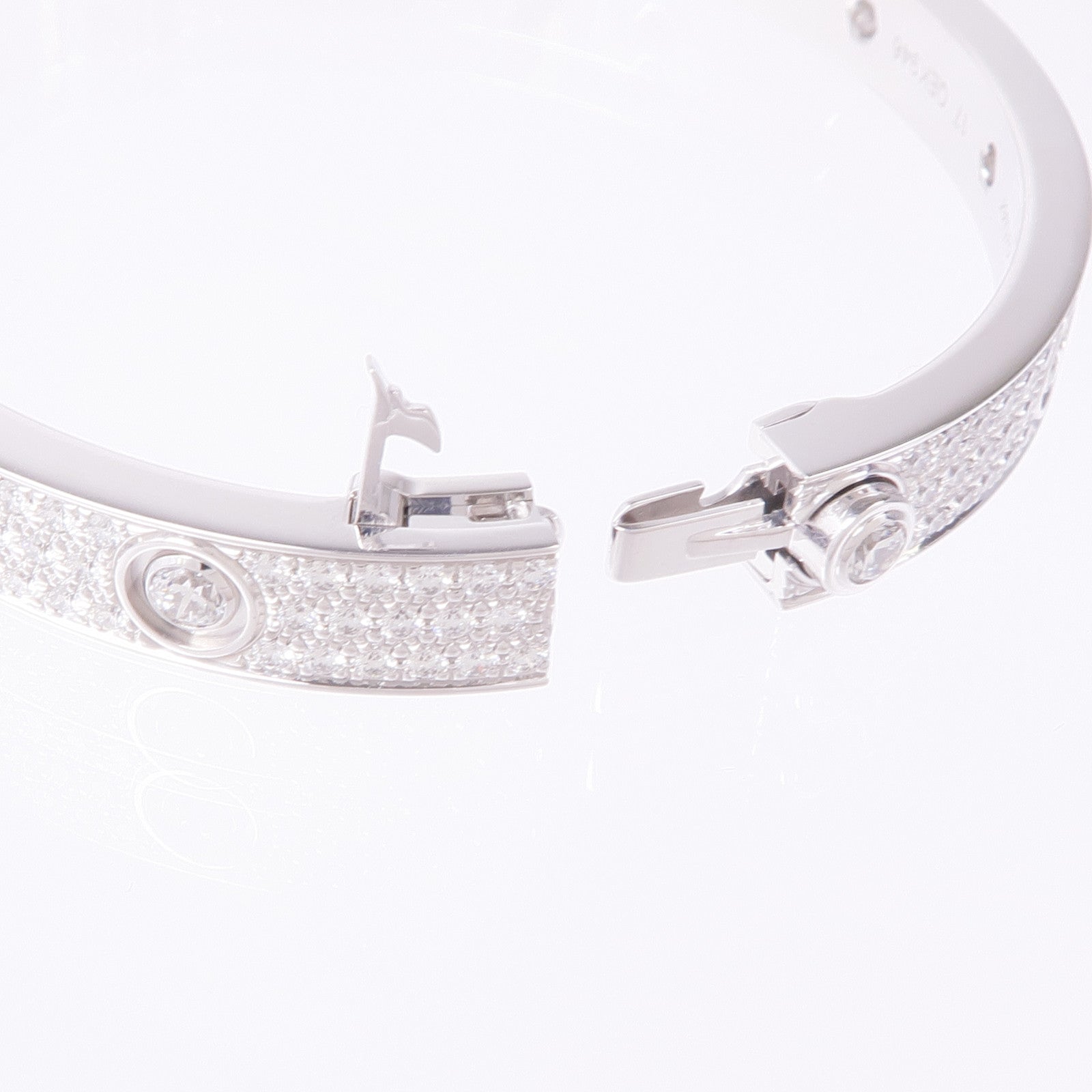 CARTIER 18K白金Love Bracelet Full Diamond鑽石手鐲Cartier#17