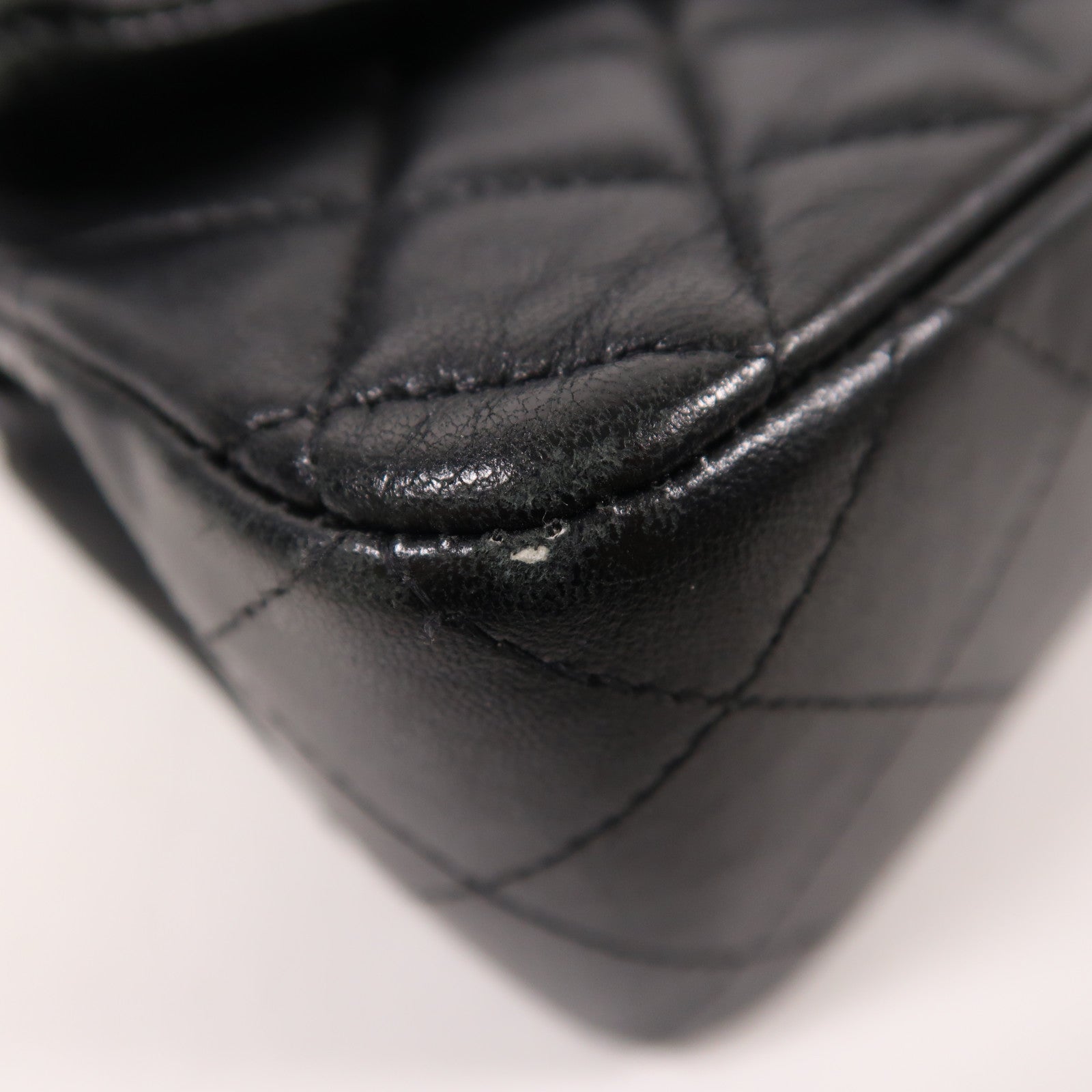 CHANEL 羊皮皮革Mini Classic 20銀扣鏈帶肩背袋