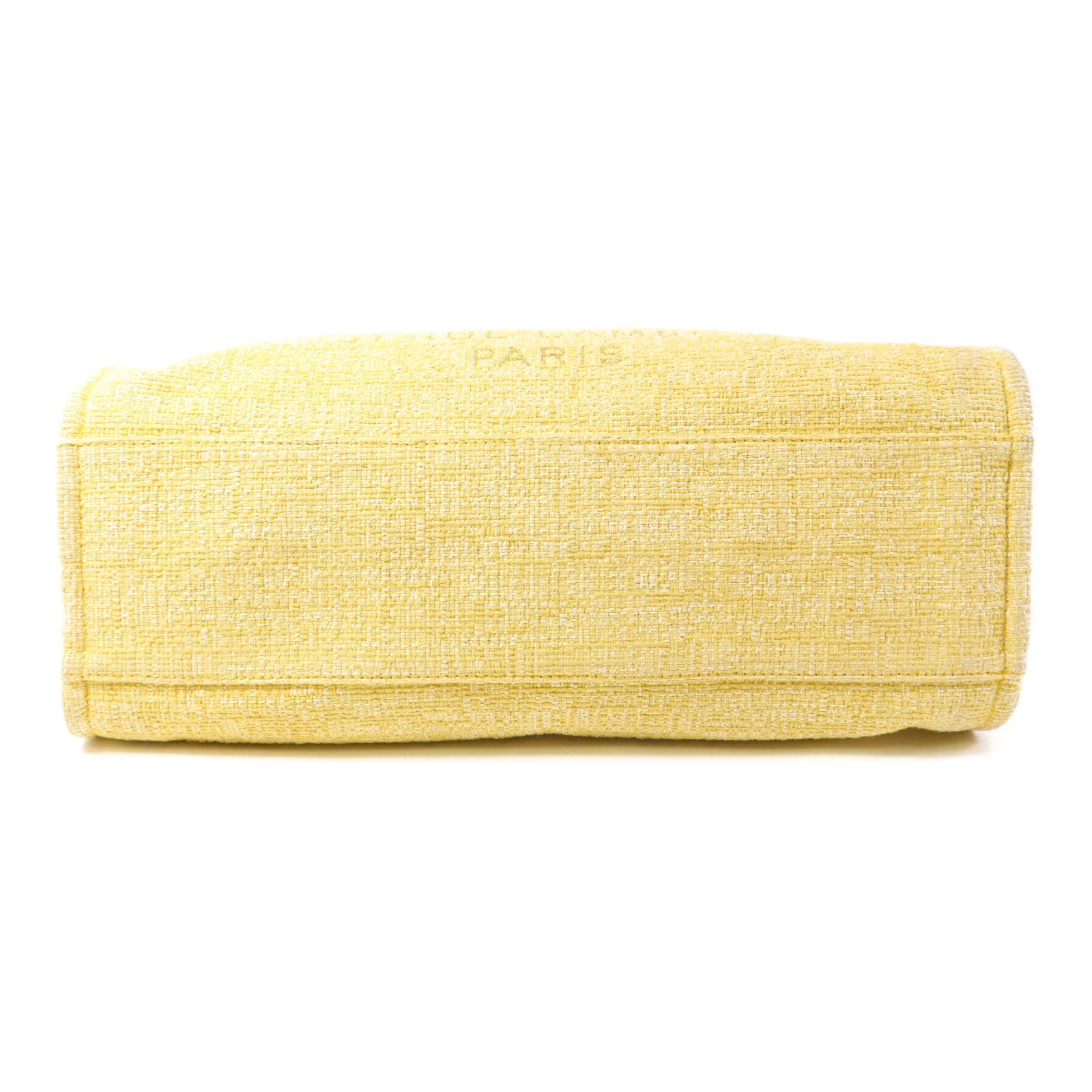 CHANEL 帆布Deauville Tote Bag銀扣手挽肩背兩用袋