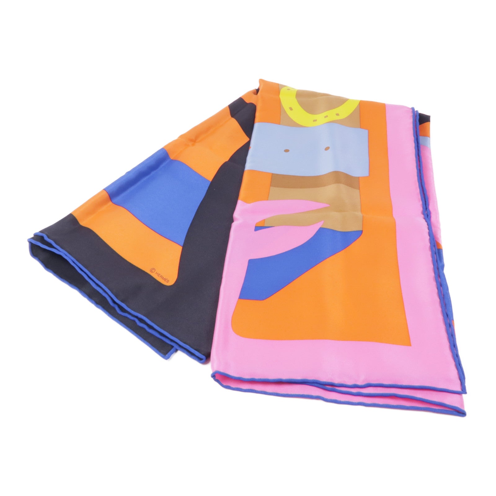 HERMES 絲質Scarf絲巾彩色