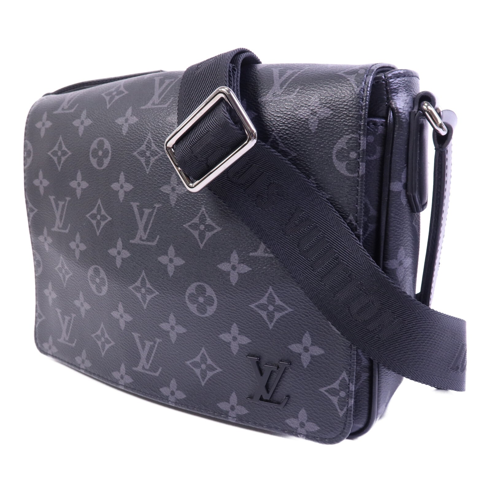 LOUIS VUITTON Monogram Eclipse District Pm銀扣肩背袋
