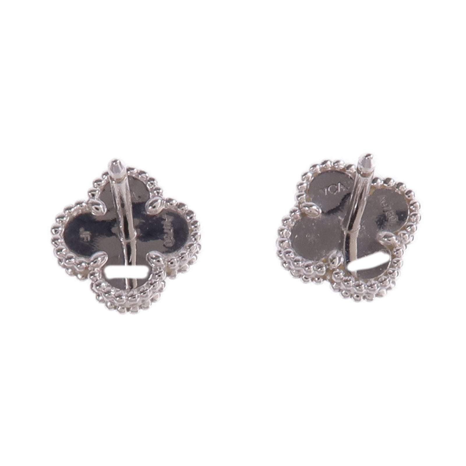 Van Cleef & Arpels 18K白金Sweet Alhambra Earstuds珍珠母貝耳環