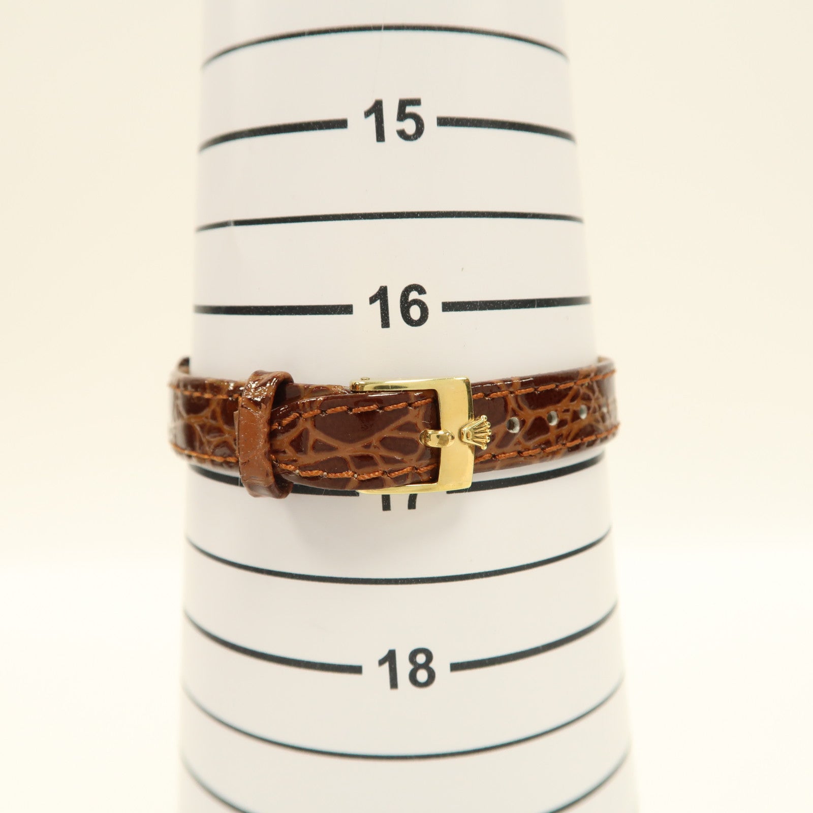 ROLEX 18K黃金/皮革Orchid手錶手動機芯金色
