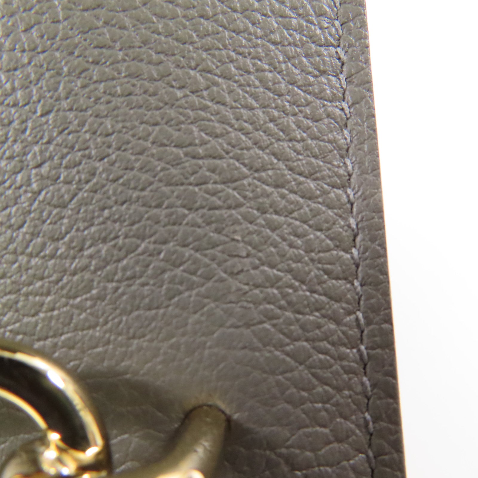 HERMES 【激減優惠】Evercolor皮革Roulis Slim金扣錢包Gris Meyer