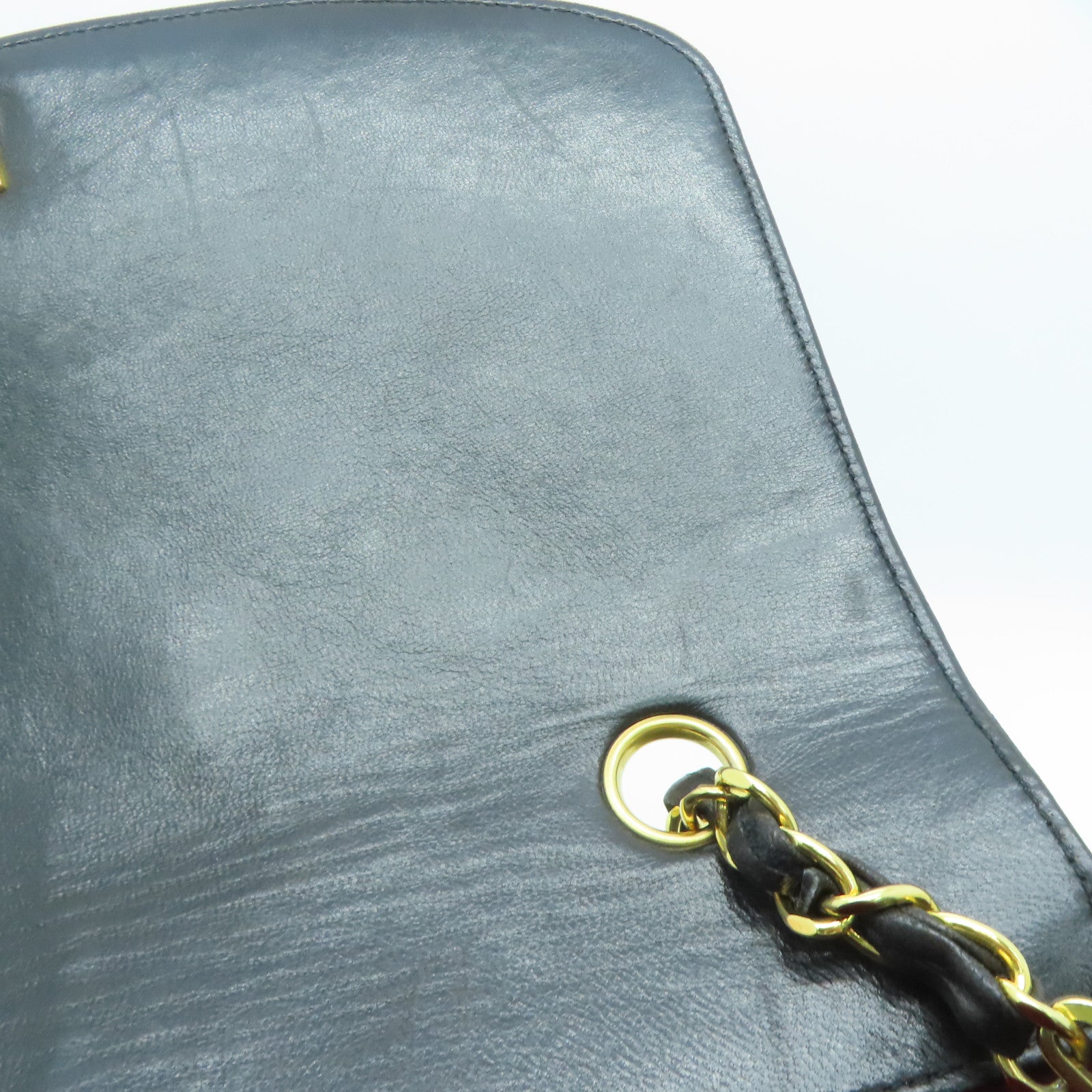 CHANEL 【激減優惠】菱格羊皮皮革Diana Chain Shoulder金扣鏈帶肩背袋黑色