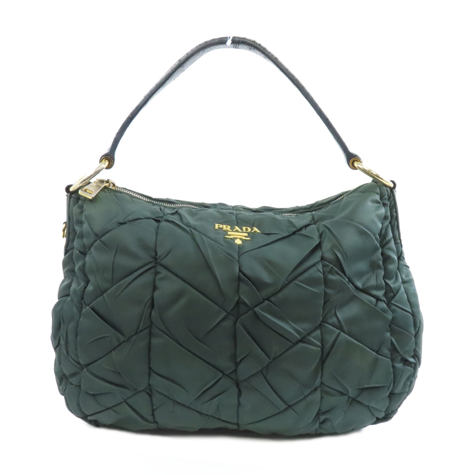 PRADA 尼龍Shoulder Bag金扣肩背袋綠色