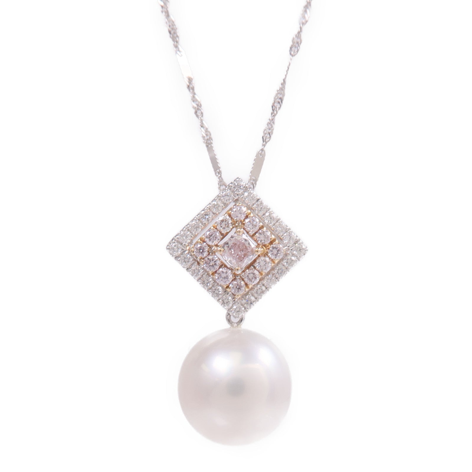 JEWELRY 18K白金/玫瑰金Pearl Diamond Necklace珍珠/鑽石項鍊