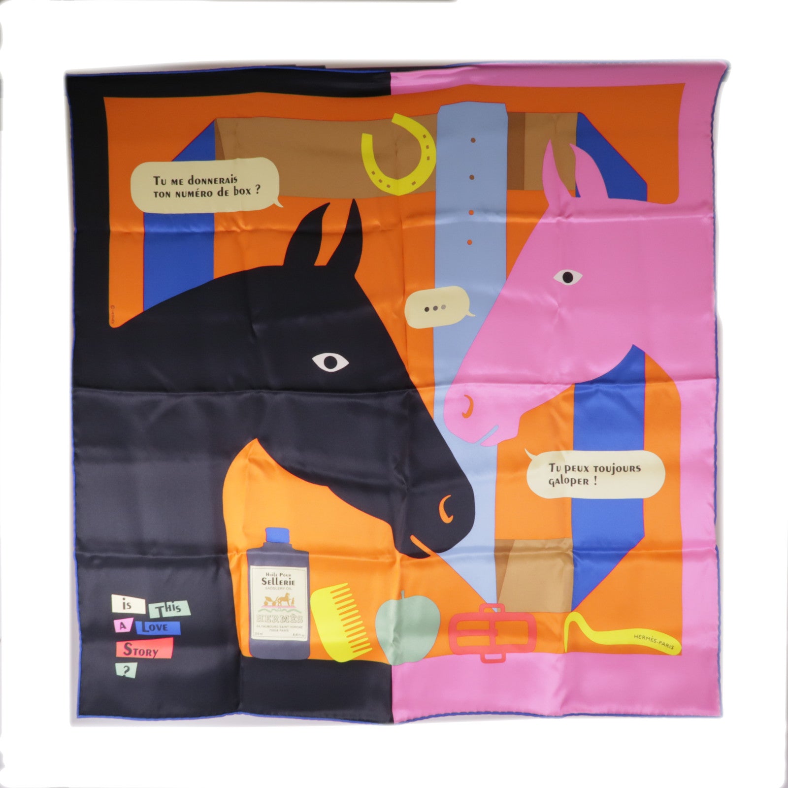 HERMES 絲質Scarf絲巾彩色