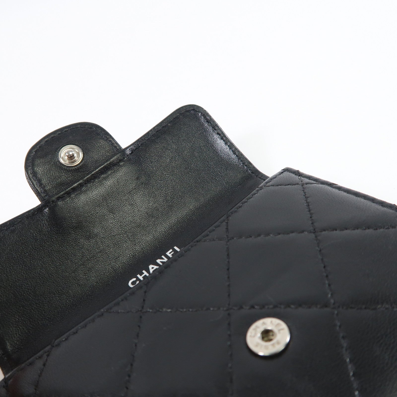 CHANEL 羊皮皮革Card case銀扣卡片套