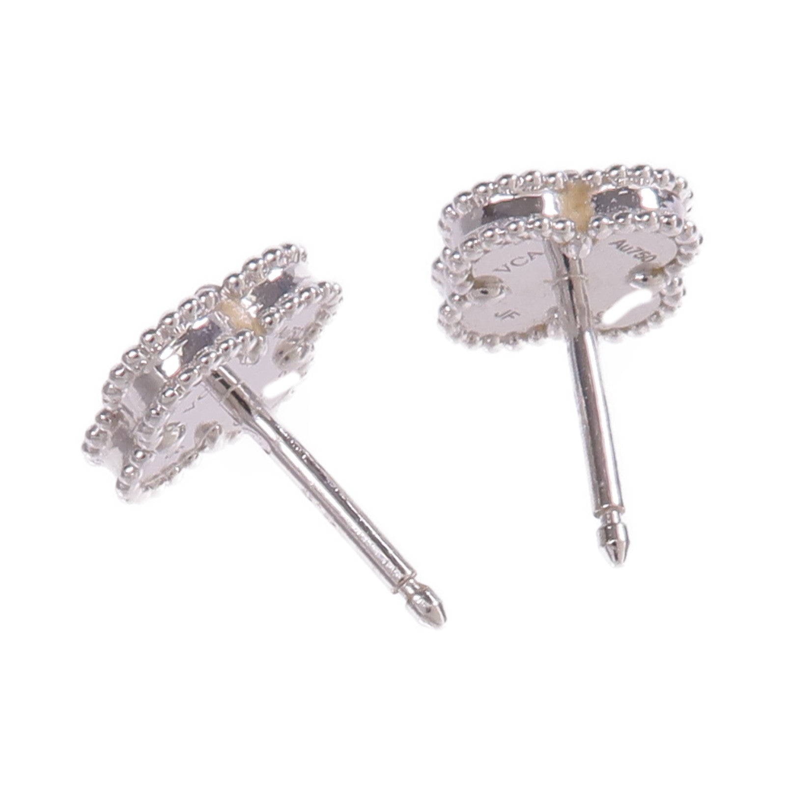 Van Cleef & Arpels 18K白金Sweet Alhambra Earstuds珍珠母貝耳環