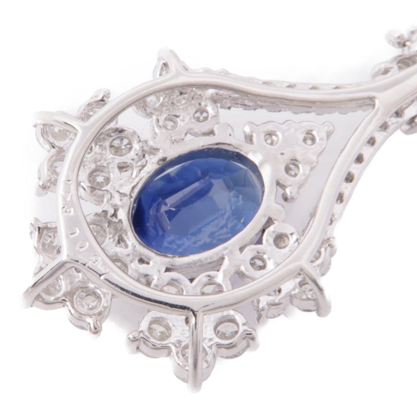 JEWELRY Sapphire Diamond Necklace 18K White Gold PT900 Platinum