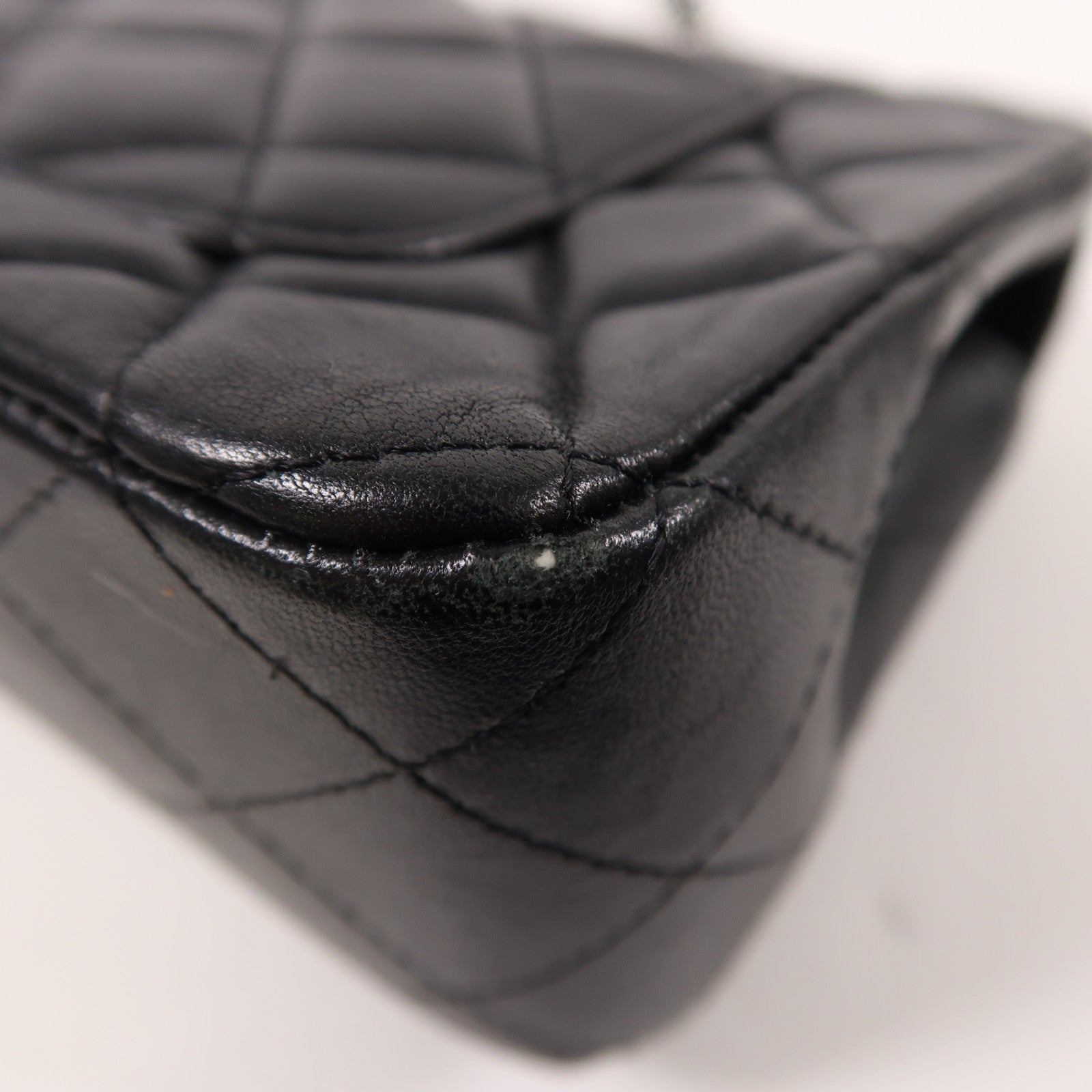CHANEL 羊皮皮革Mini Classic 20銀扣鏈帶肩背袋