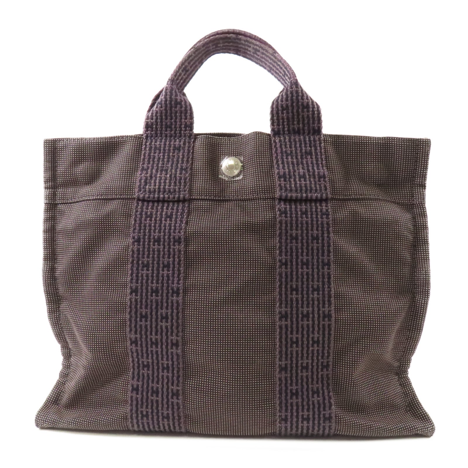 HERMES 帆布Herline PM銀扣手挽袋