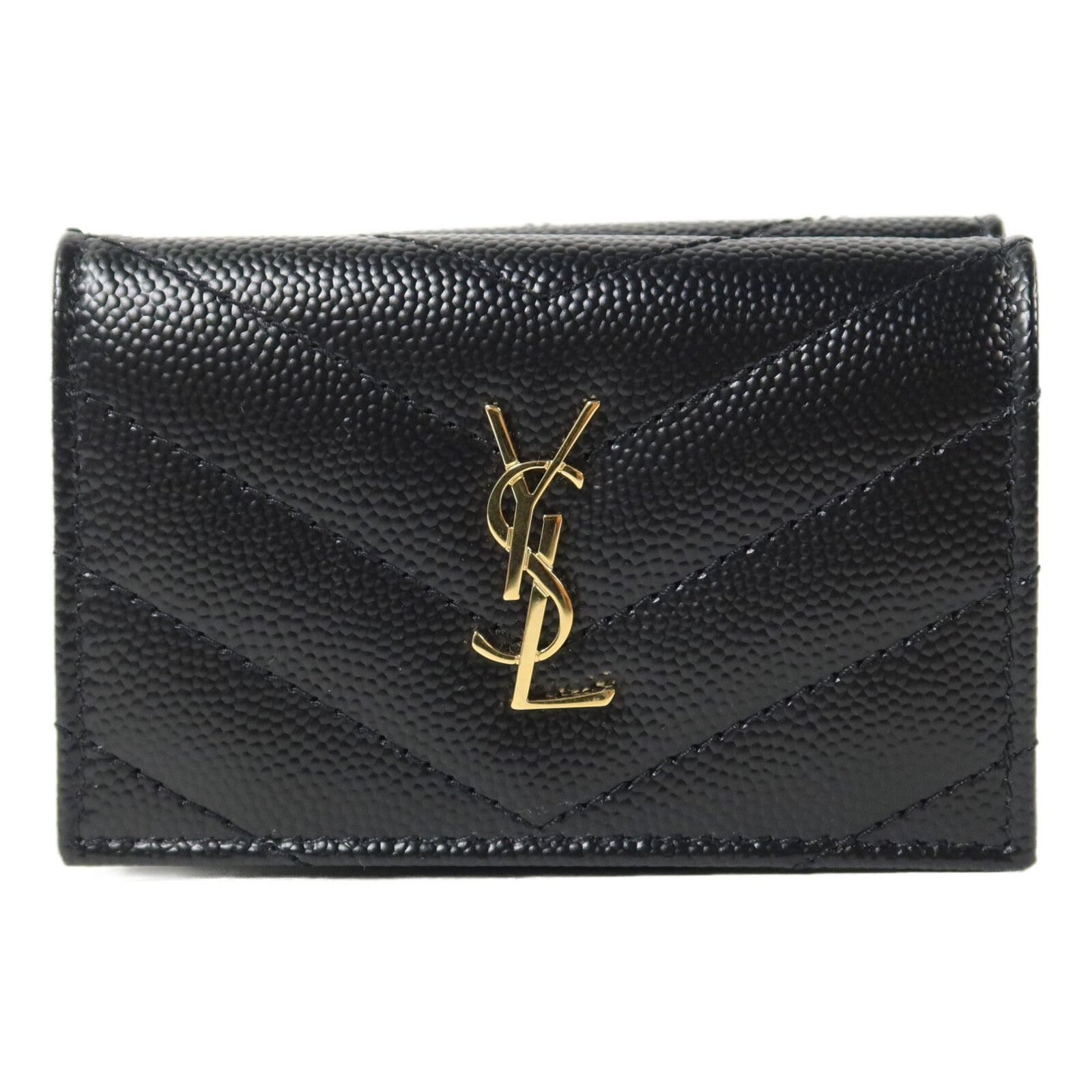 SAINT LAURENT 牛皮皮革Cassandre Matelasse Origami Tiny Wallet錢包
