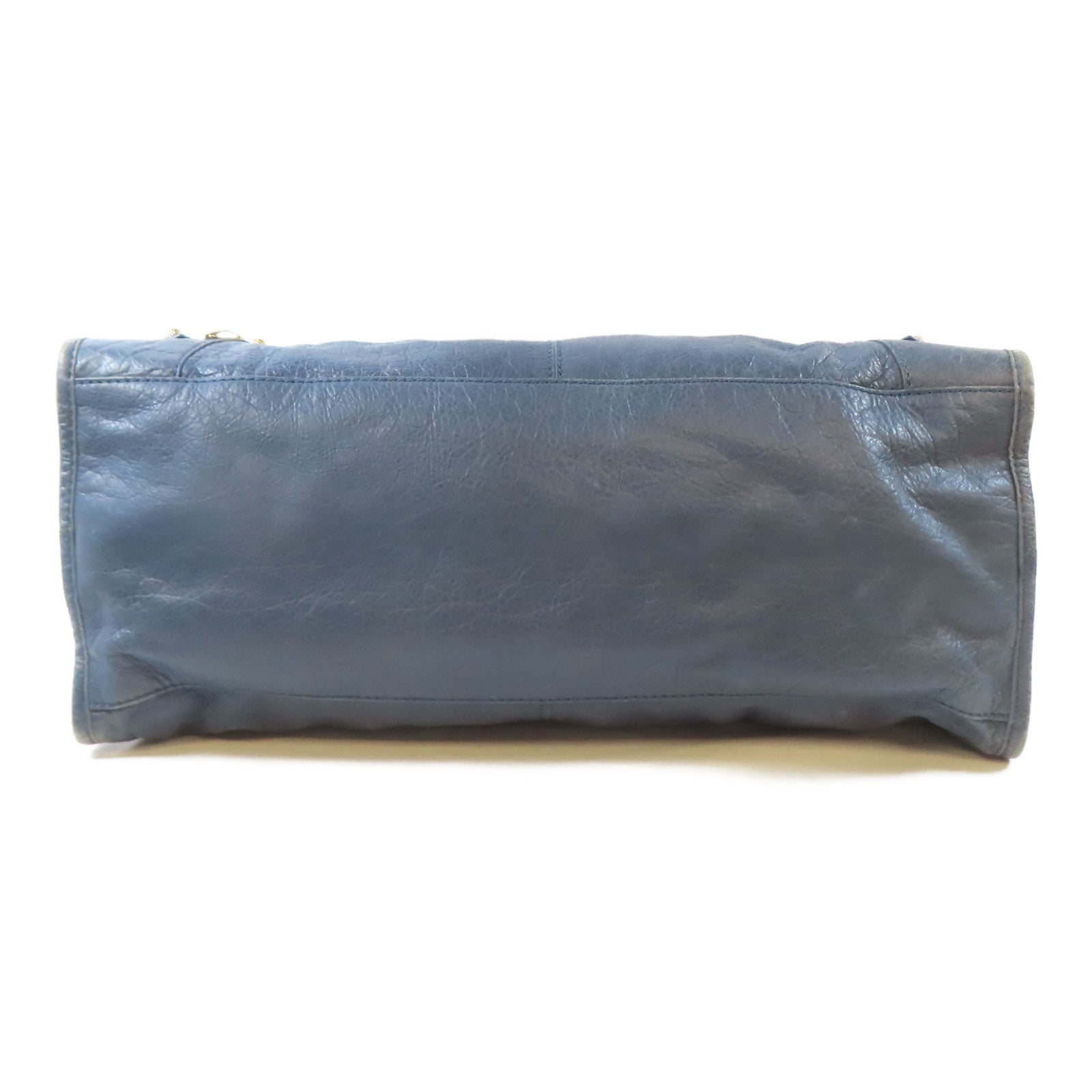 BALENCIAGA 牛皮皮革Part Time金扣手挽肩背兩用袋藍色
