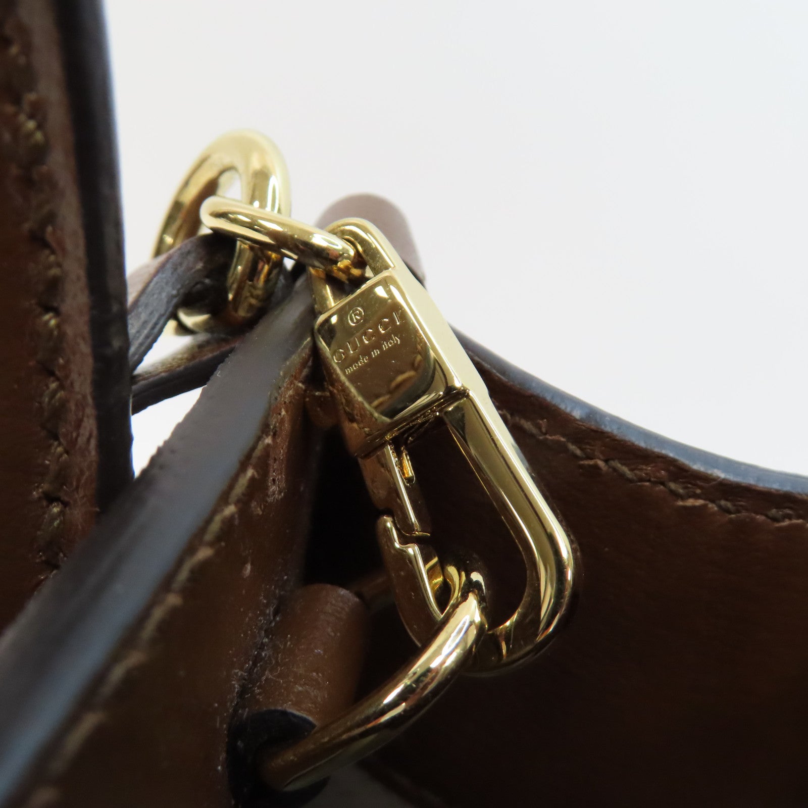 GUCCI 【激減優惠】塗層帆布Mini Tote金扣手挽肩背兩用袋啡色