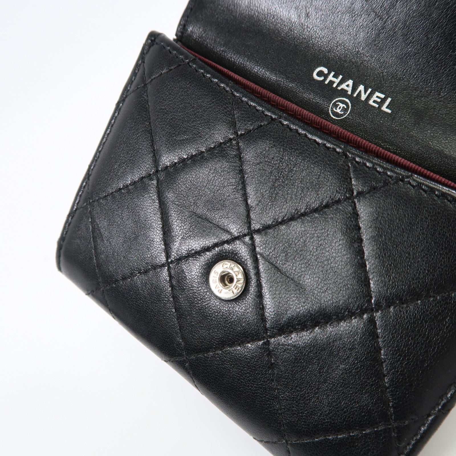 CHANEL 羊皮皮革Card case銀扣卡片套