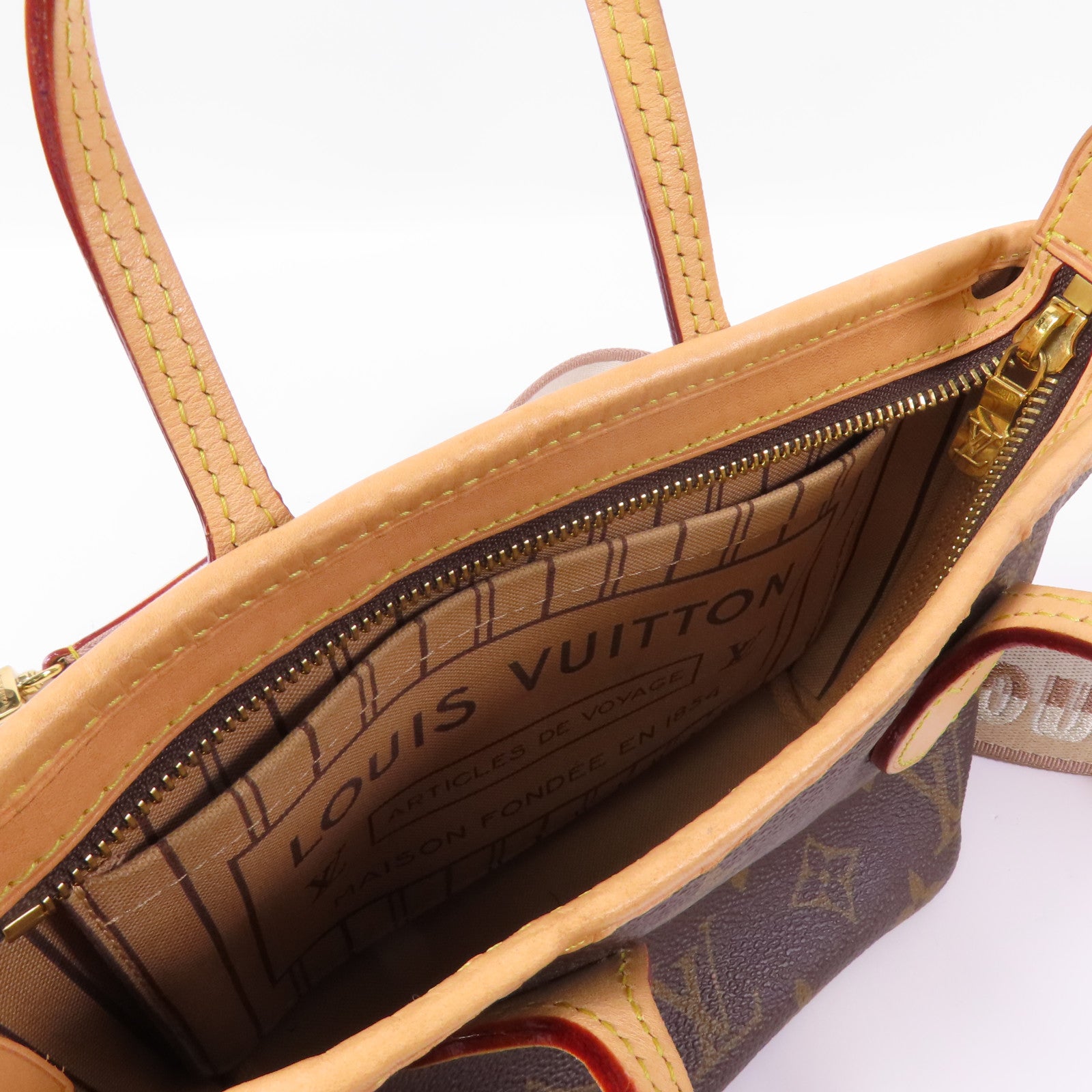 LOUIS VUITTON Monogram Neverfull BB金扣手挽肩背兩用袋