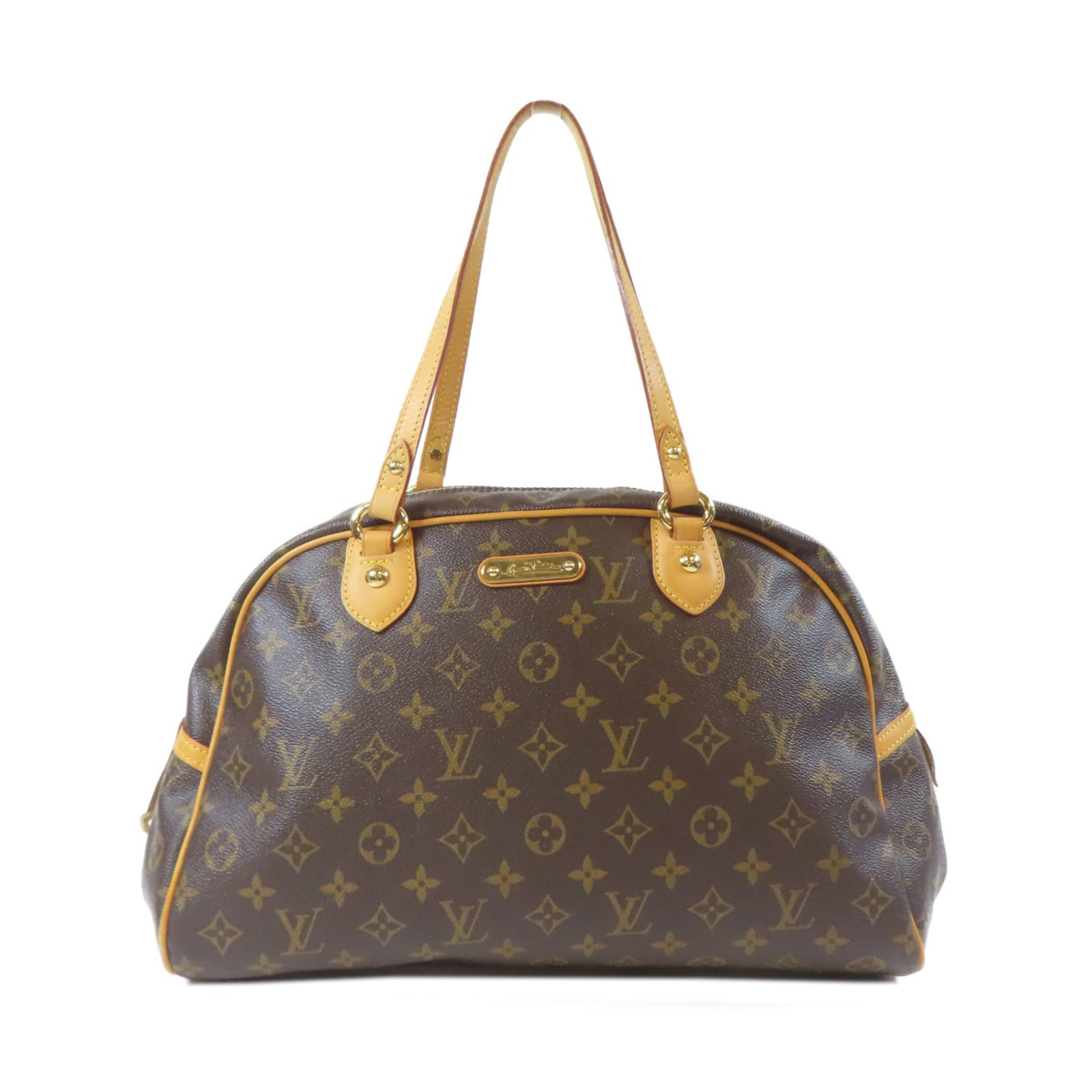 LOUIS VUITTON Monogram Montorgueil GM金扣肩背袋啡色