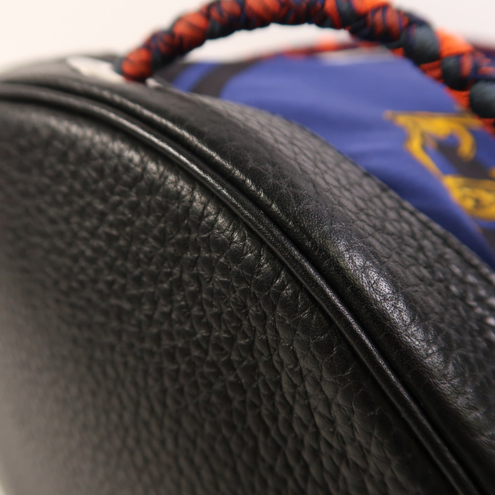 HERMES Togo皮革/絲質Soie Cool Backpack銀扣背包