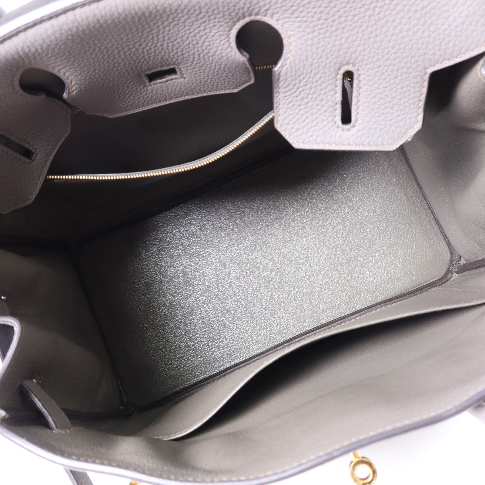 HERMES Togo皮革Birkin 30金扣手挽袋Etain