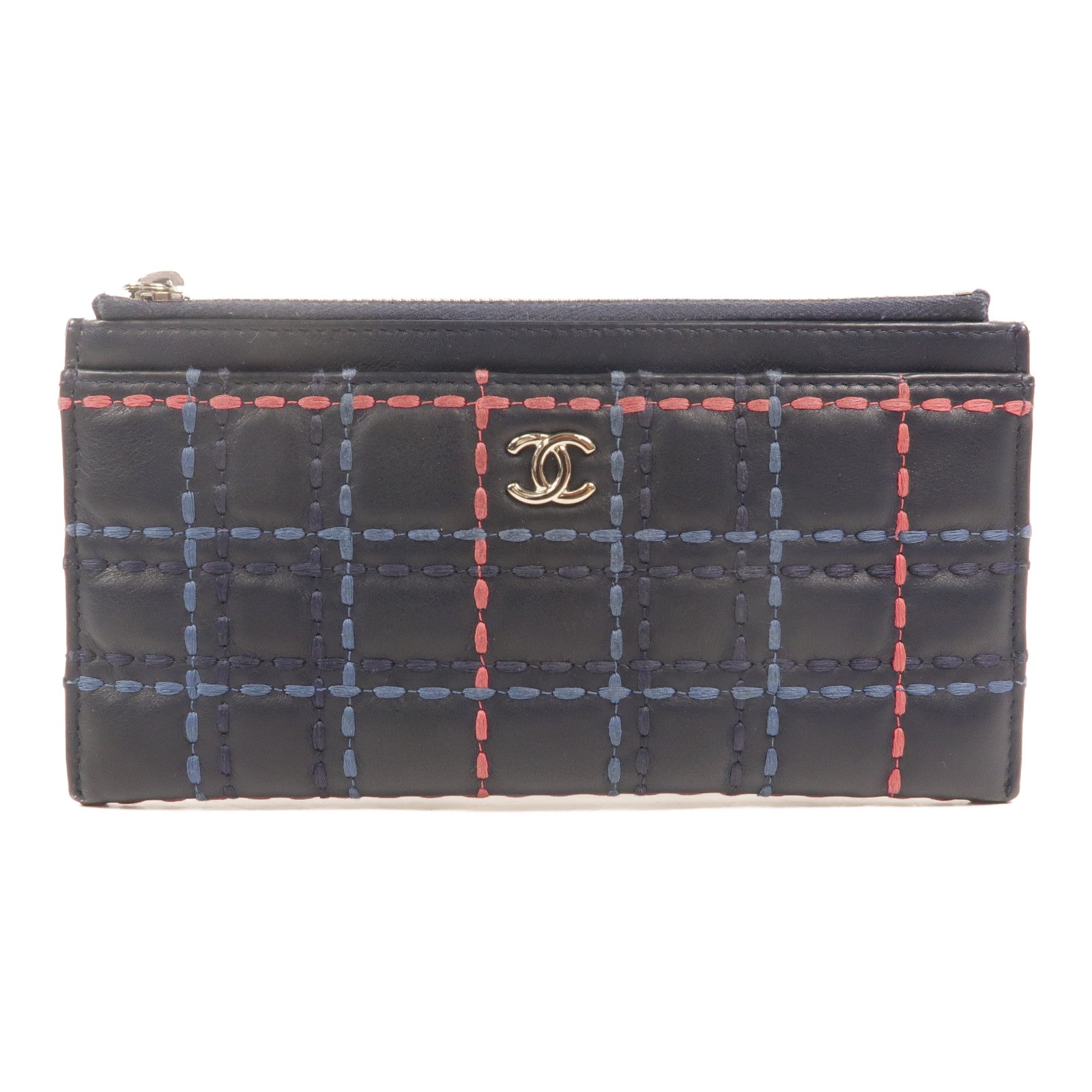 CHANEL 羊皮皮革Zipper long Wallet長錢包
