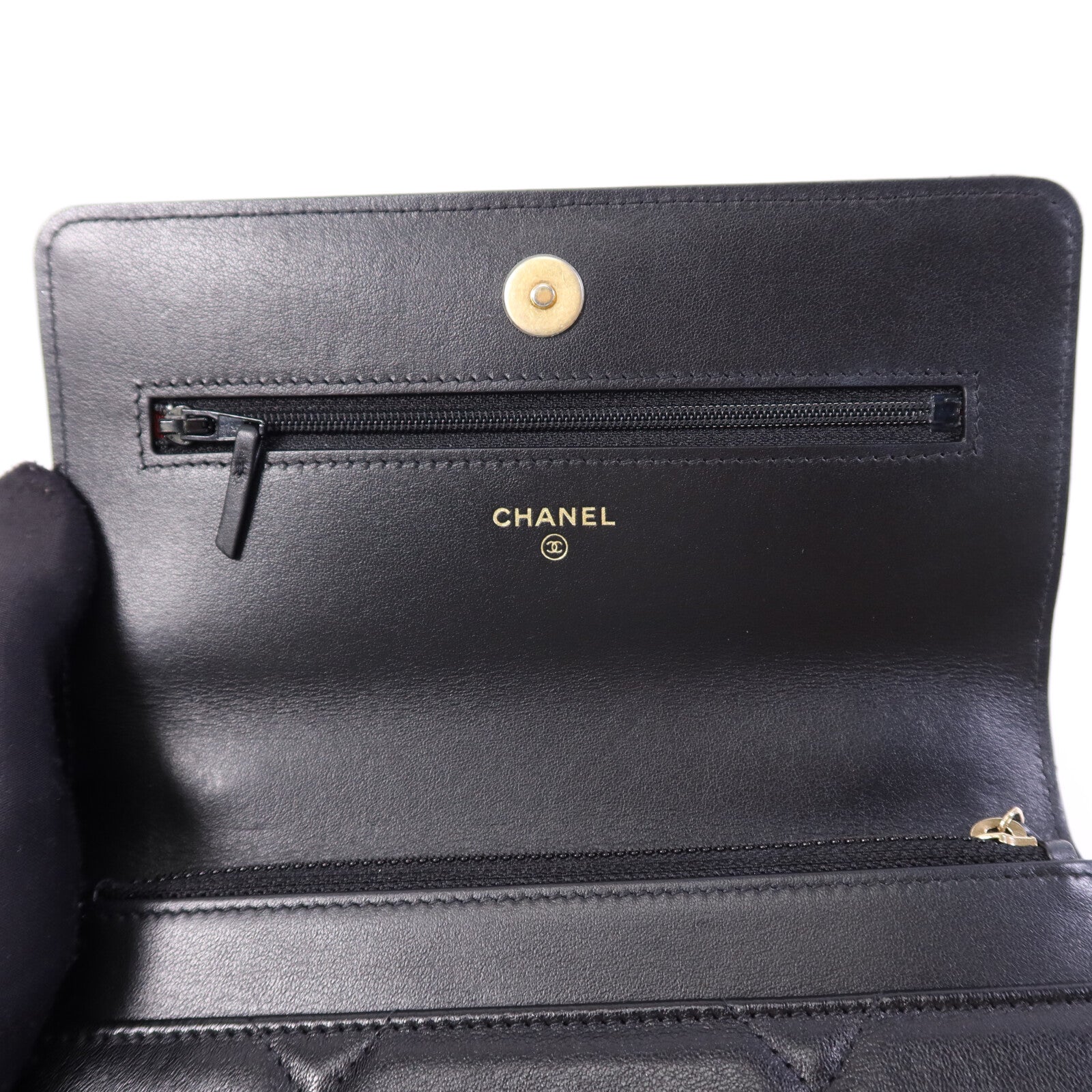CHANEL 羊皮皮革Chanel 19 WOC金扣鏈帶肩背袋
