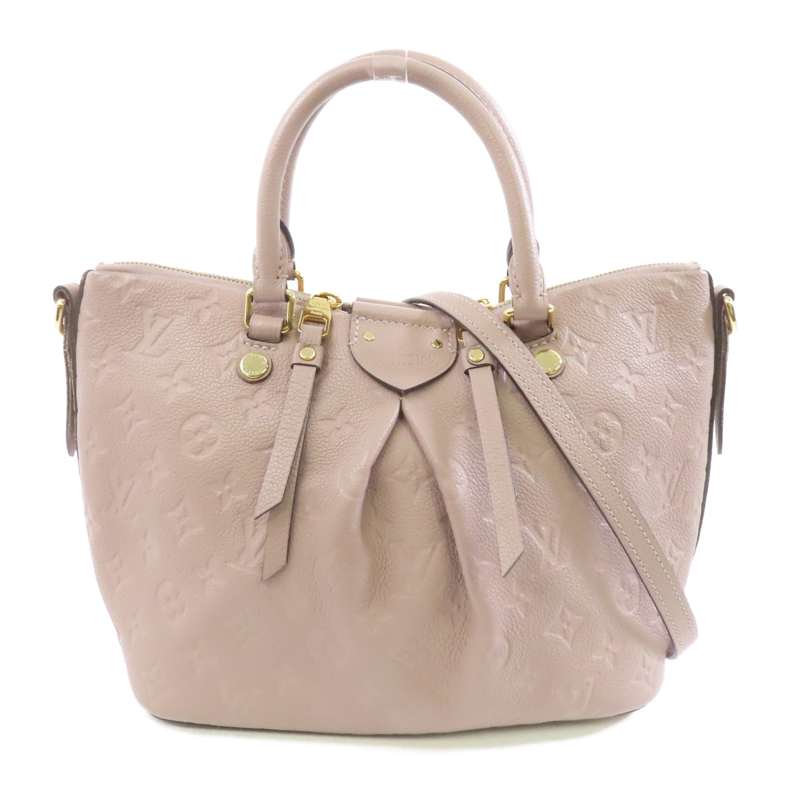 LOUIS VUITTON 【激減優惠】Monogram Empreinte Mazarine PM金扣手挽肩背兩用袋灰褐色