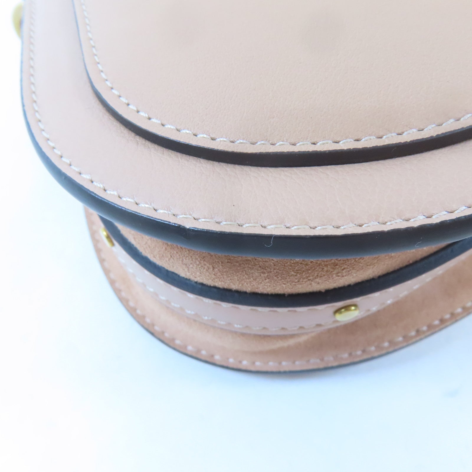 Chloe 牛皮皮革Nile Shoulder Bag金扣手挽肩背兩用袋淺褐色