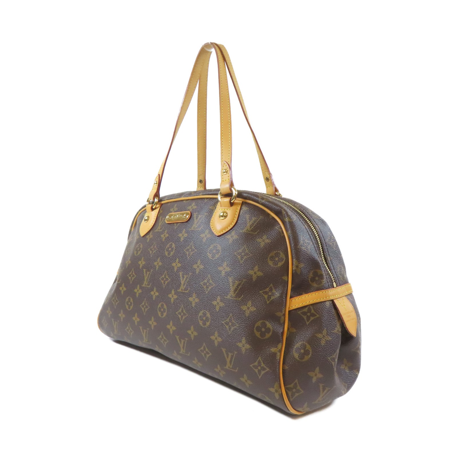 LOUIS VUITTON Monogram Montorgueil GM金扣肩背袋啡色