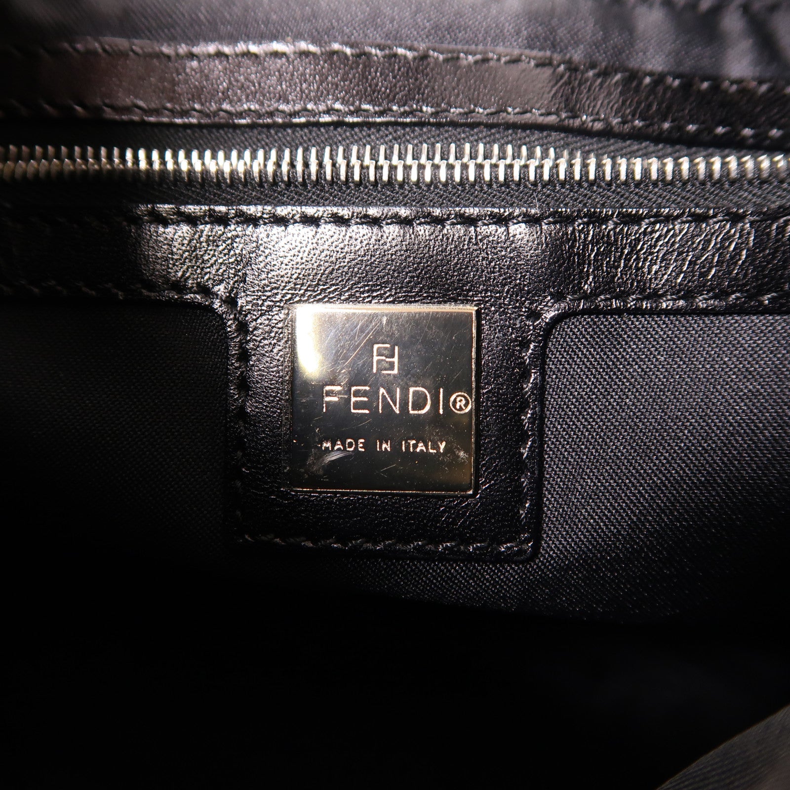 FENDI 【激減優惠】馬毛/牛皮皮革Baguette銀扣肩背袋