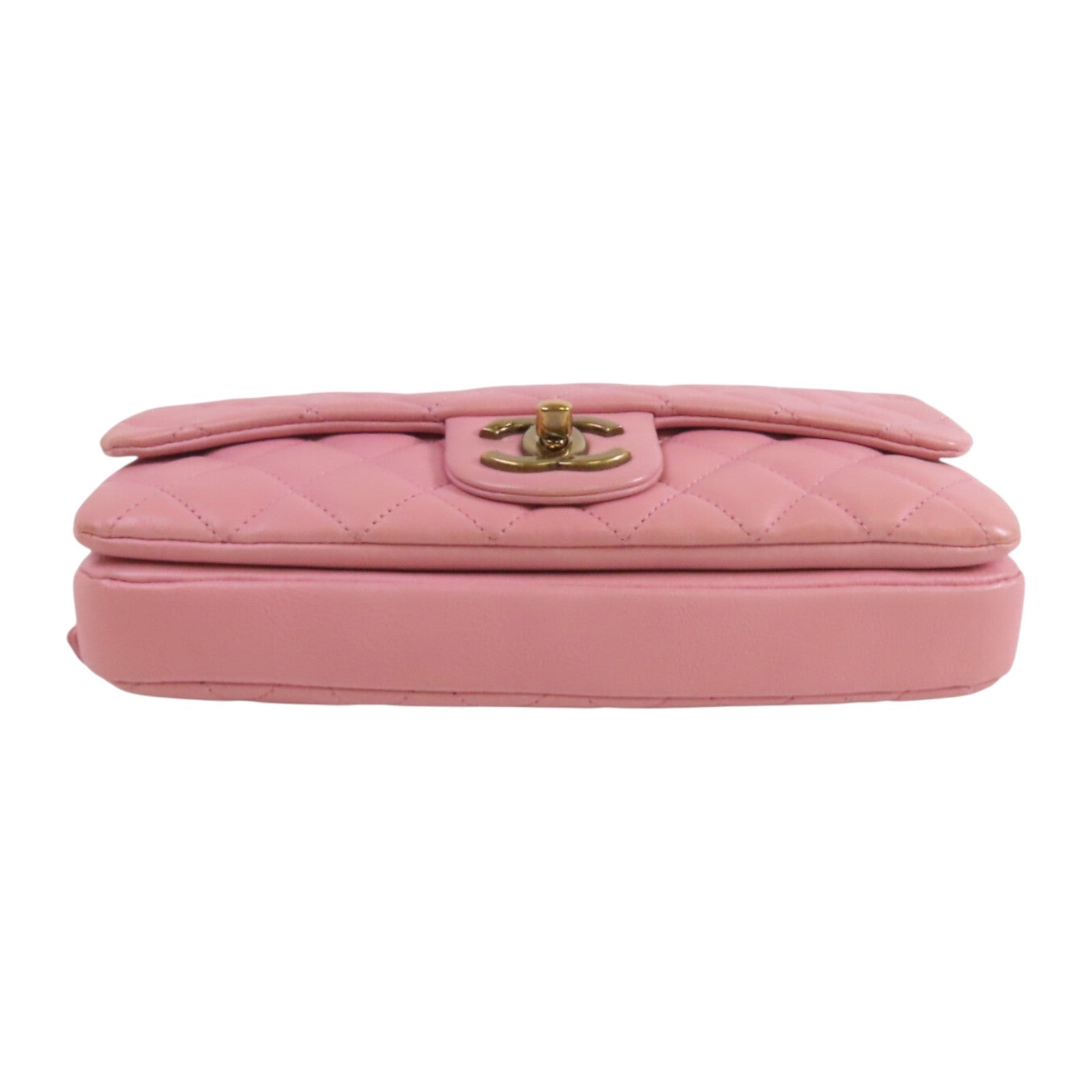 CHANEL 牛皮皮革Chain Shoulder金扣鏈帶肩背袋