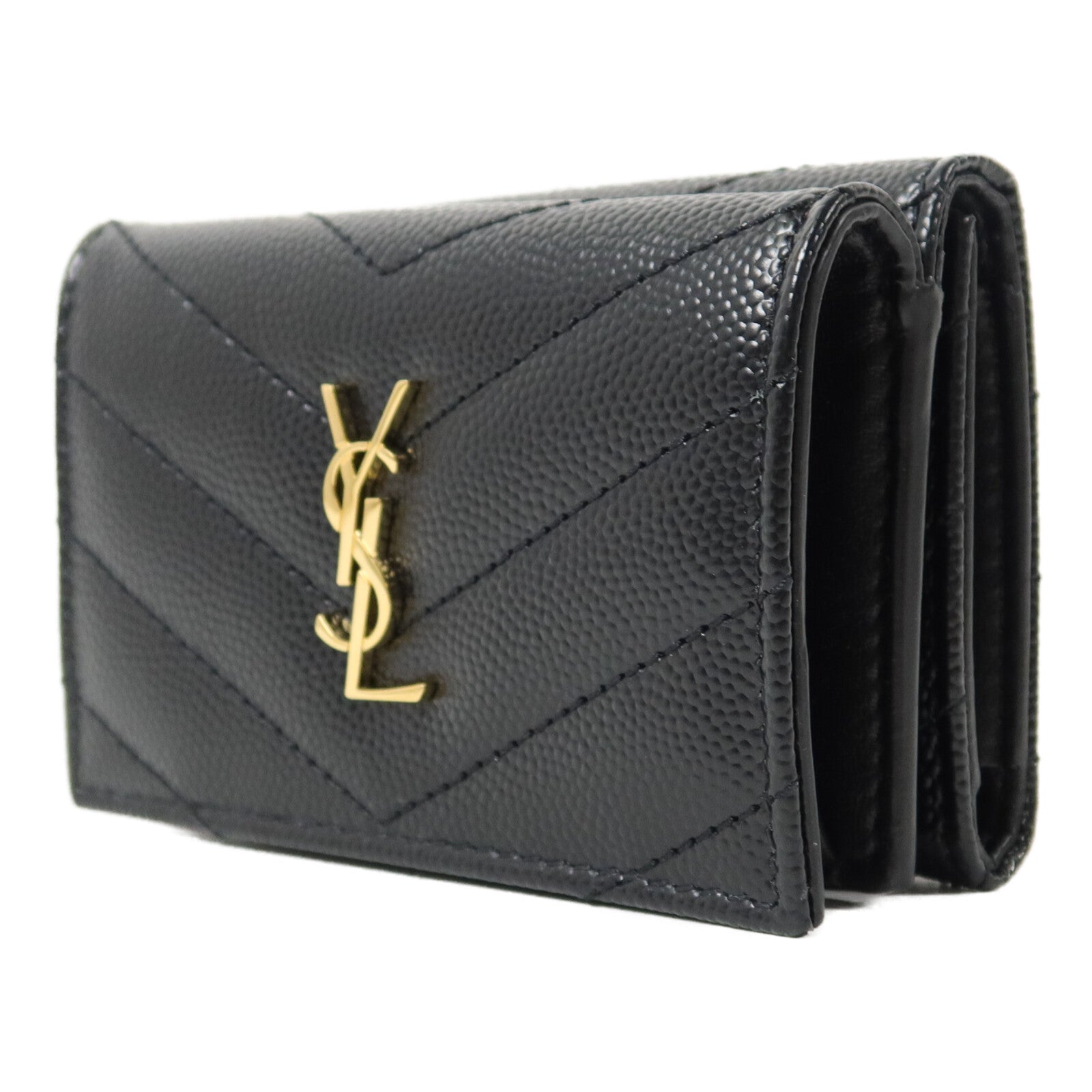 SAINT LAURENT 牛皮皮革Cassandre Matelasse Origami Tiny Wallet錢包