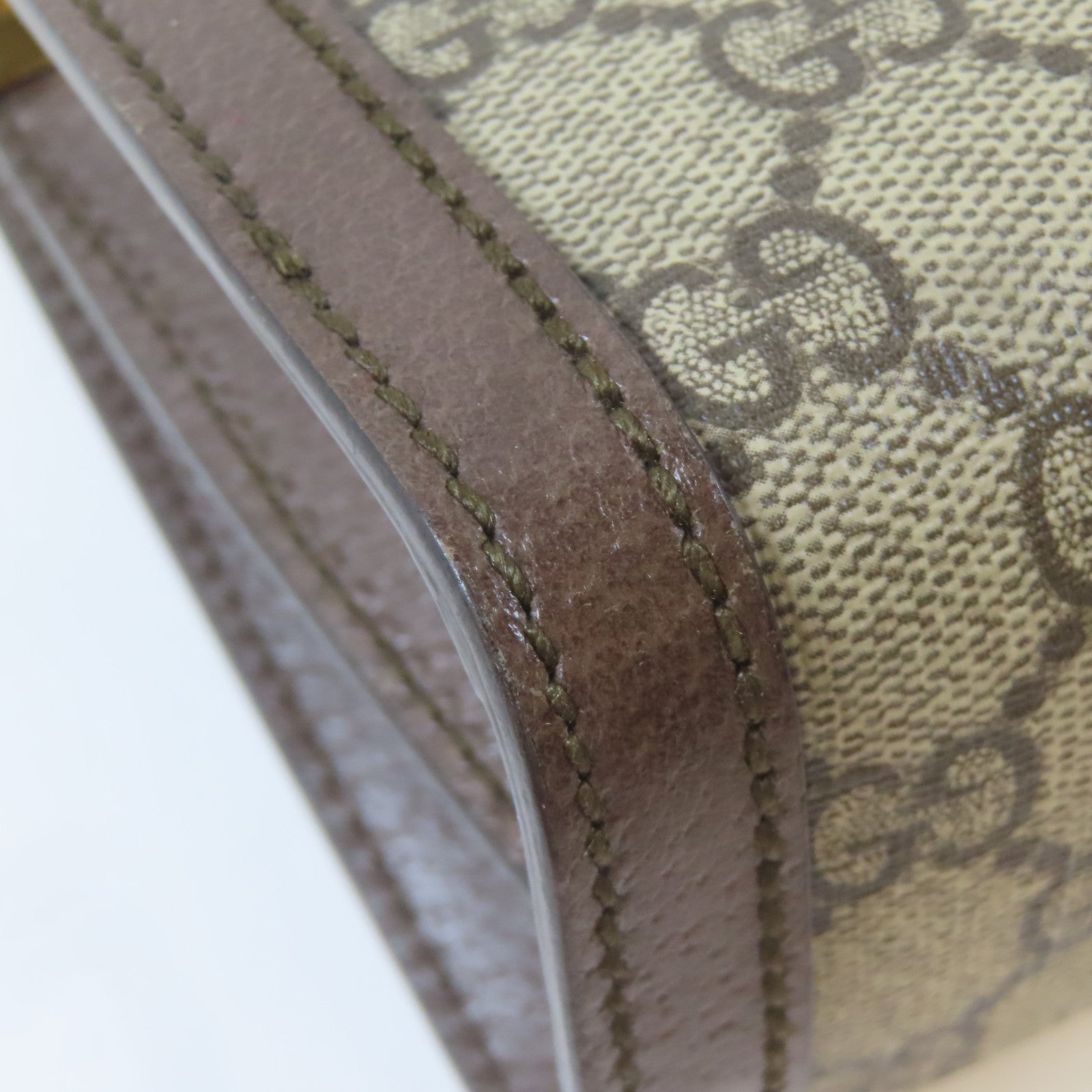 GUCCI 塗層帆布Ophidia金扣鏈帶肩背袋啡色