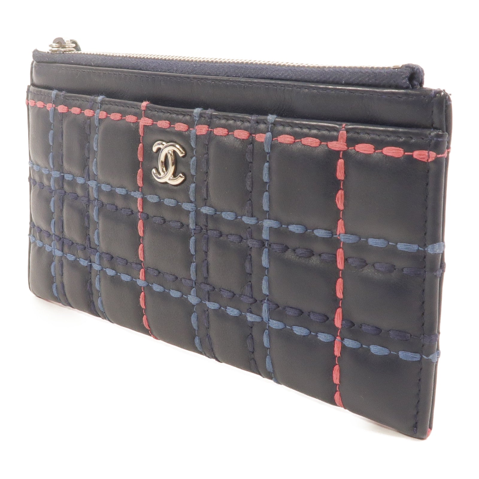 CHANEL 羊皮皮革Zipper long Wallet長錢包